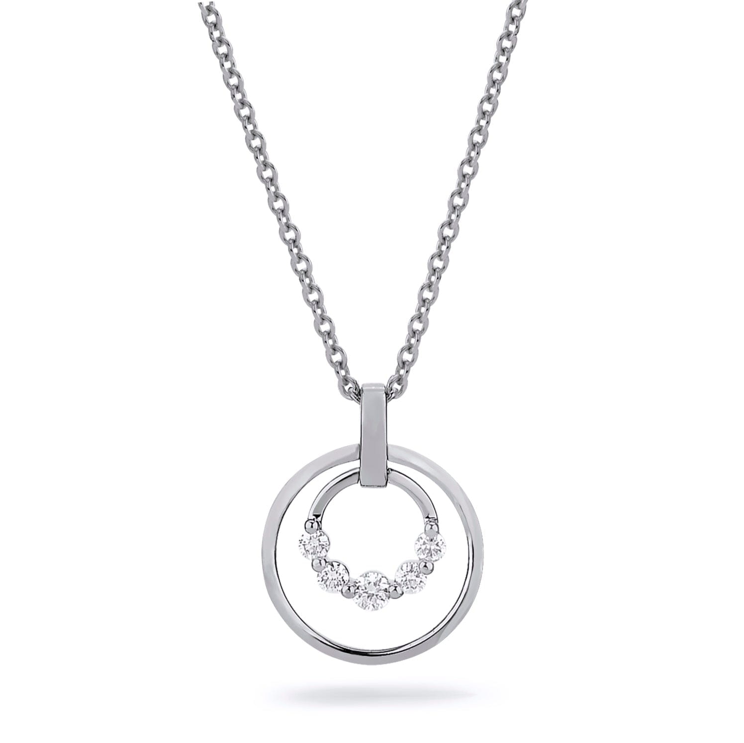 Cloud Double Ring Pendant Necklace