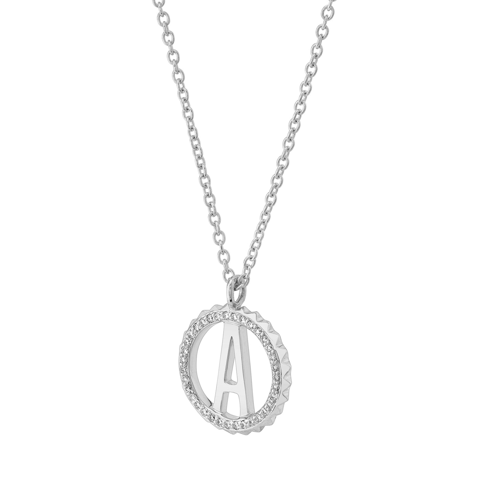 Mini Tetra Pavé Initial Medallion