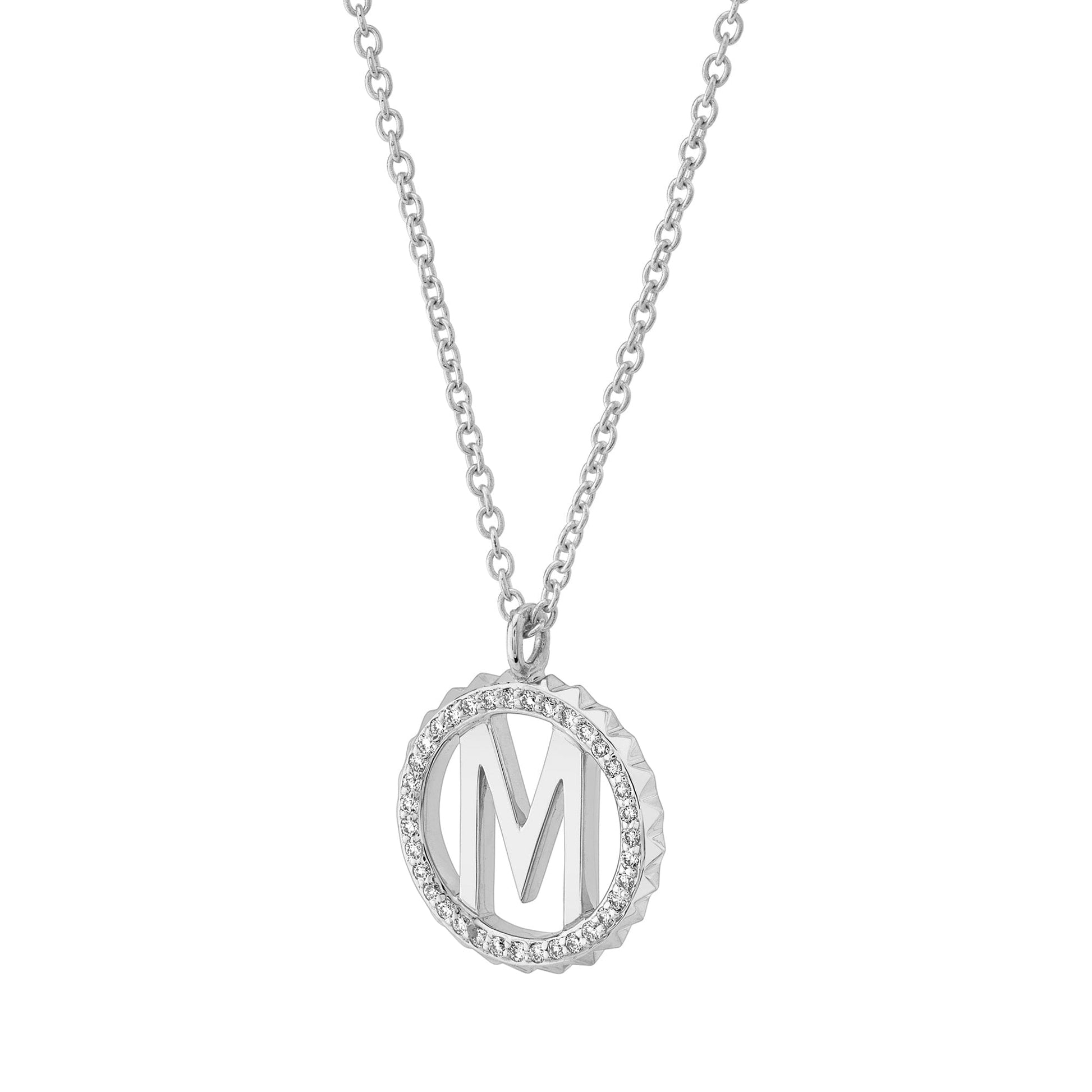Mini Tetra Pavé Initial Medallion