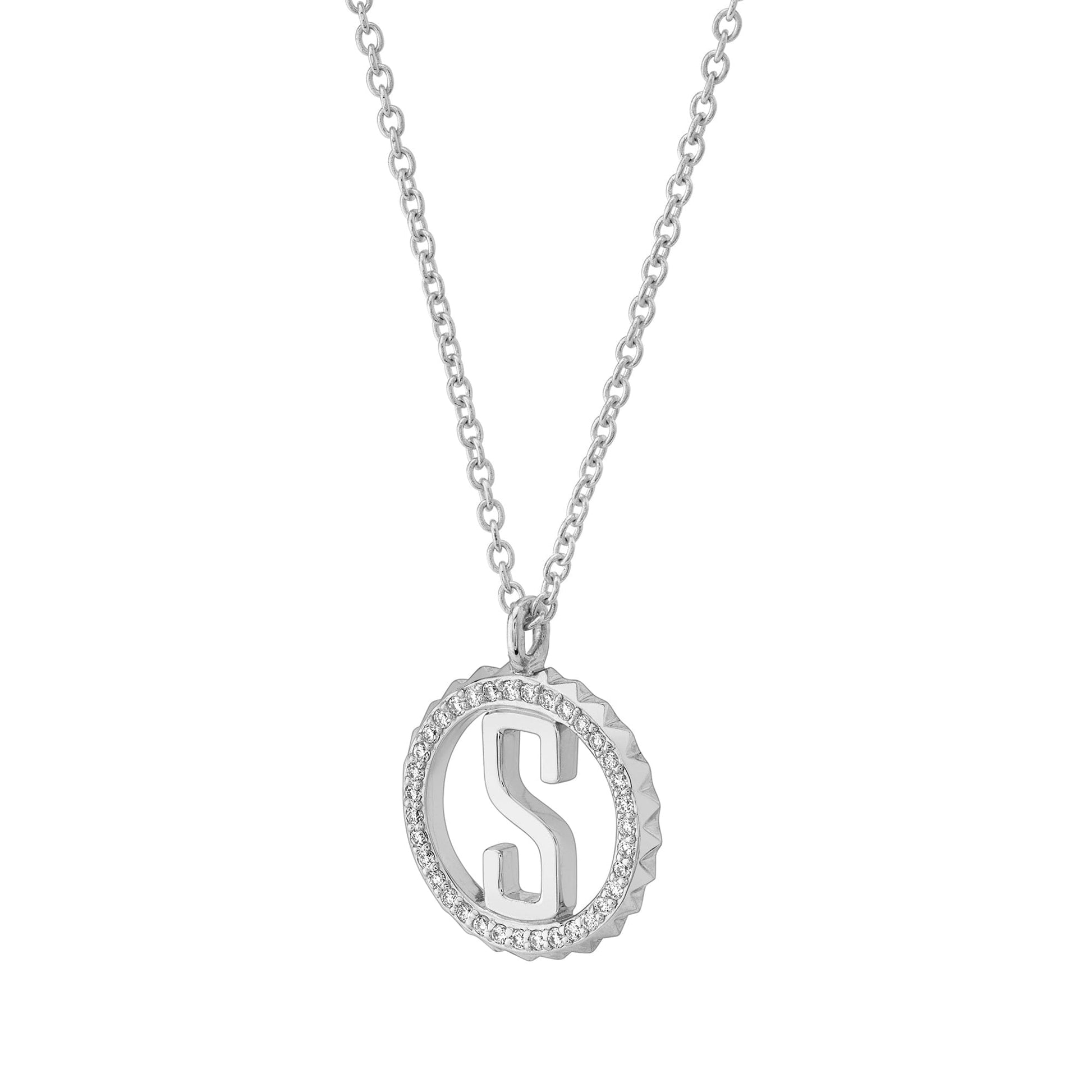 Mini Tetra Pavé Initial Medallion