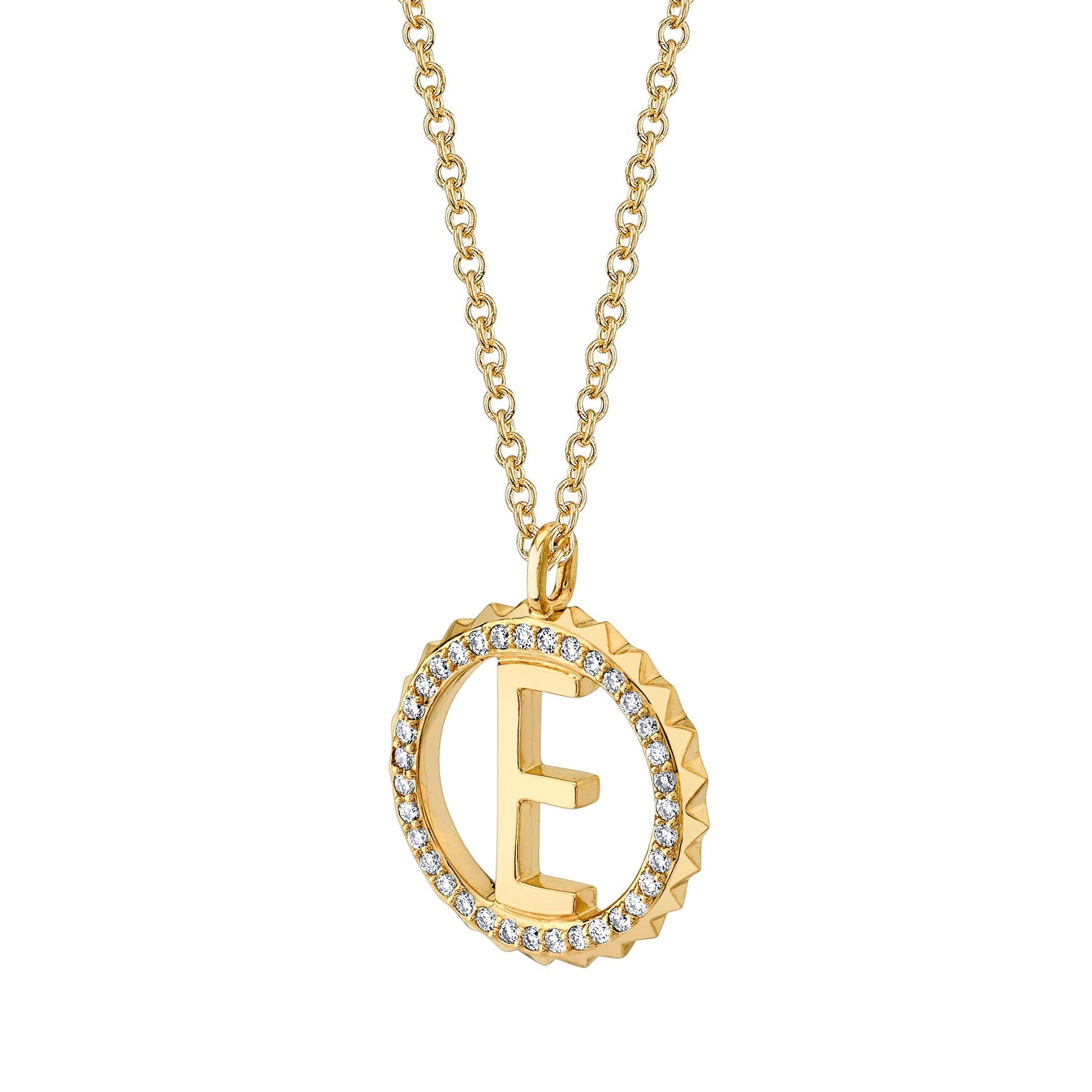 Mini Tetra Pavé Initial Medallion