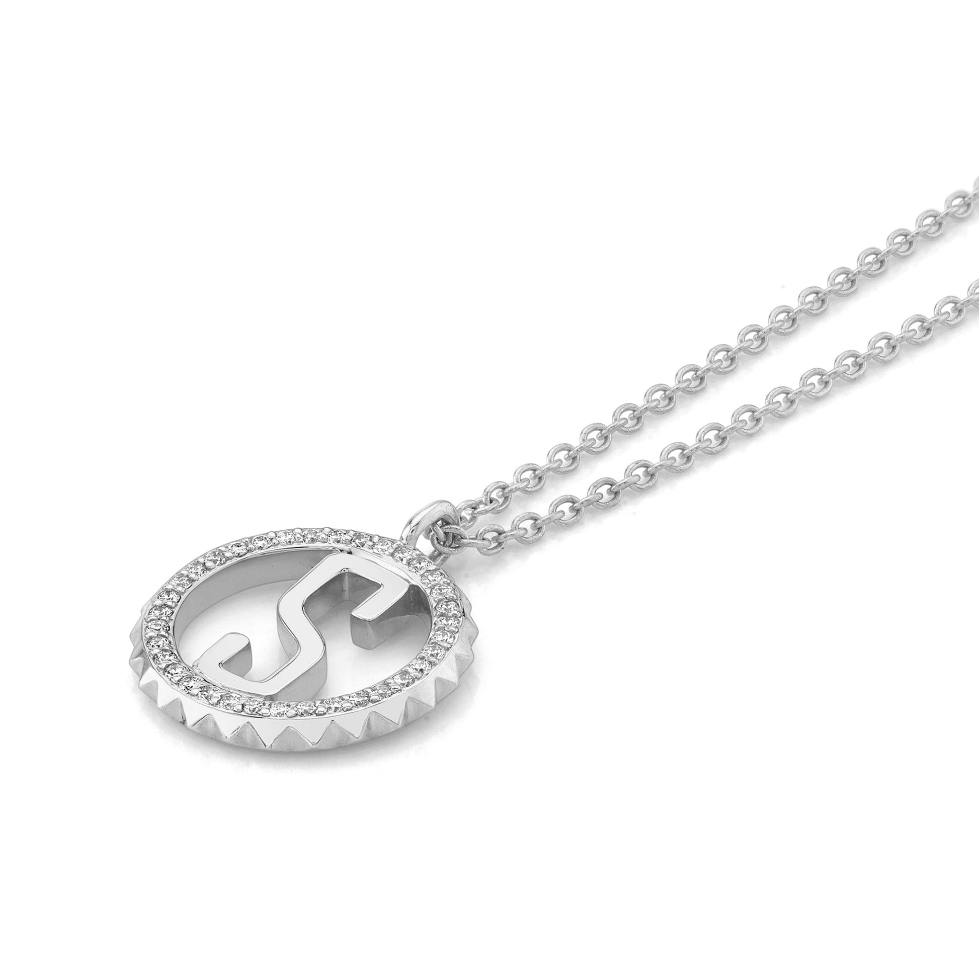 Mini Tetra Pavé Initial Medallion
