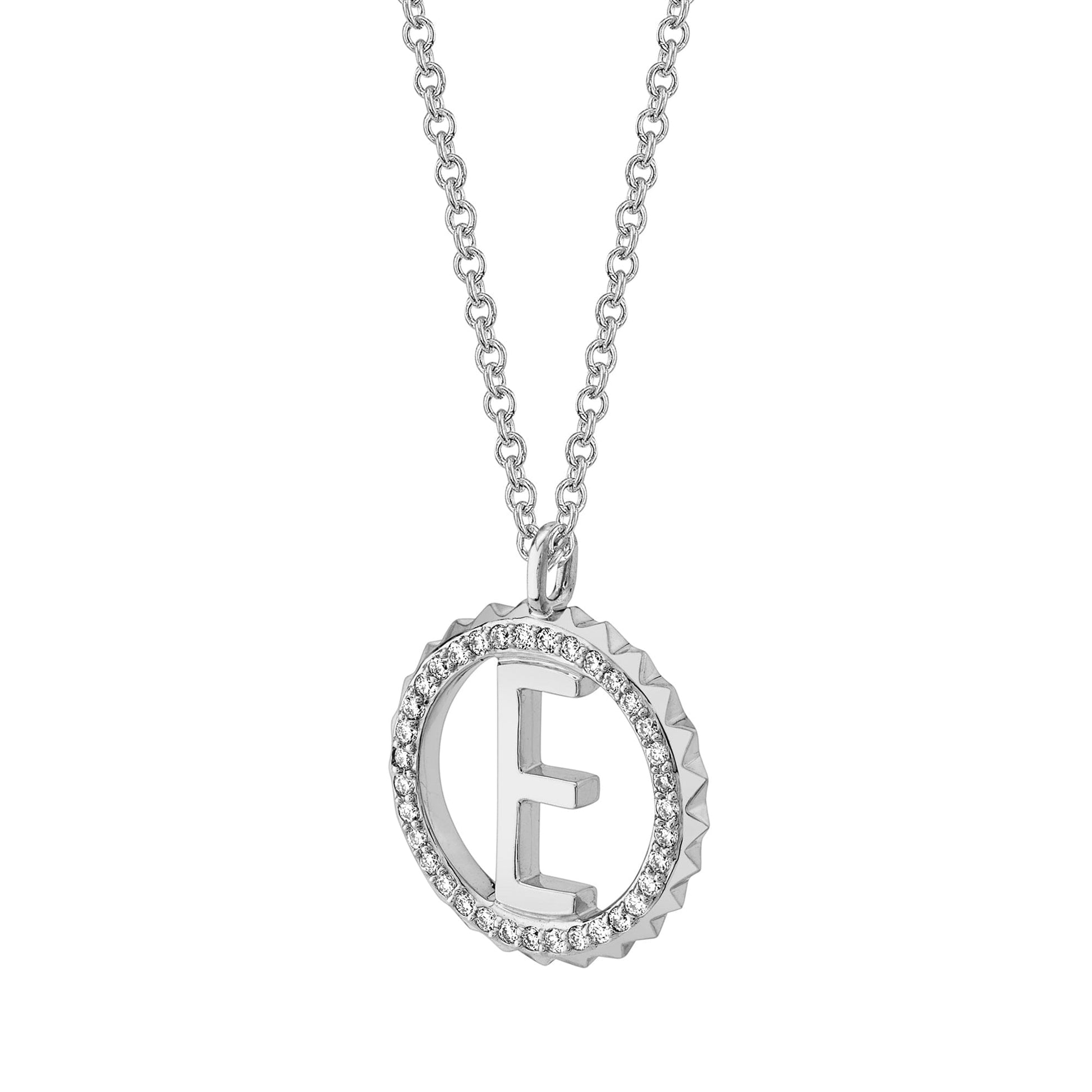 Mini Tetra Pavé Initial Medallion