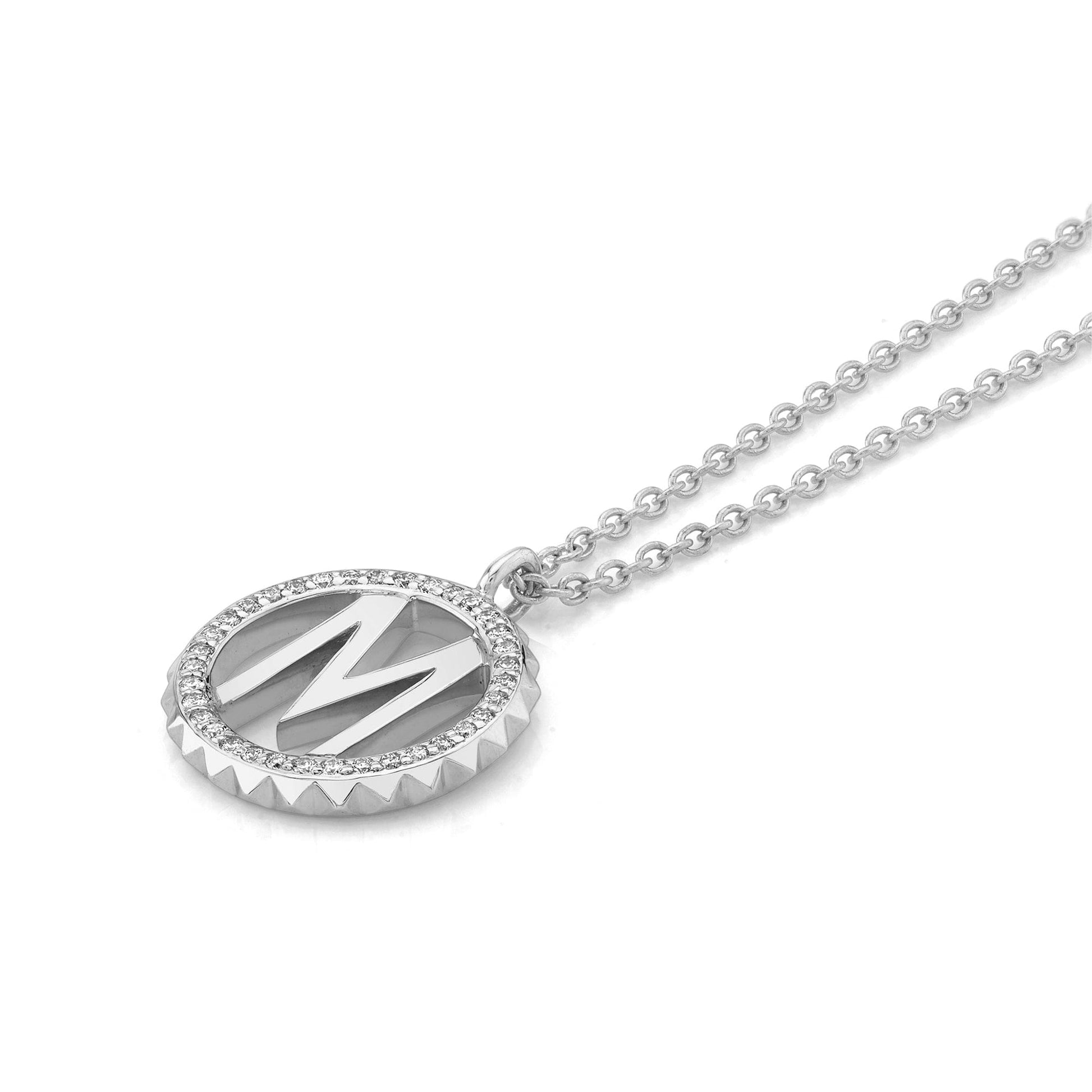 Mini Tetra Pavé Initial Medallion