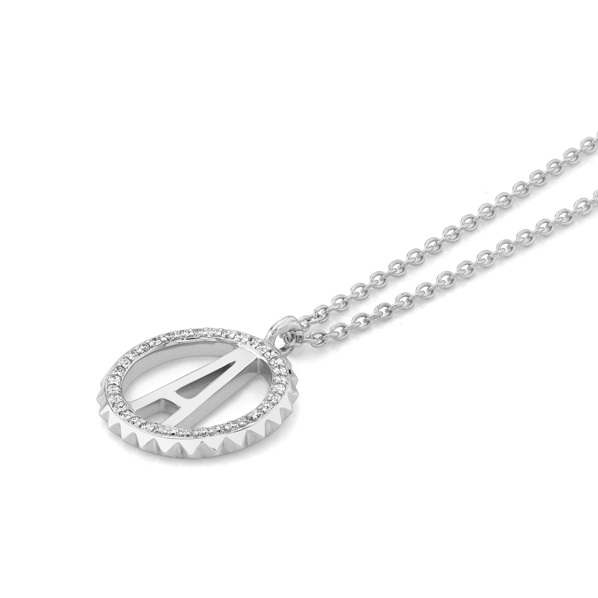 Mini Tetra Pavé Initial Medallion