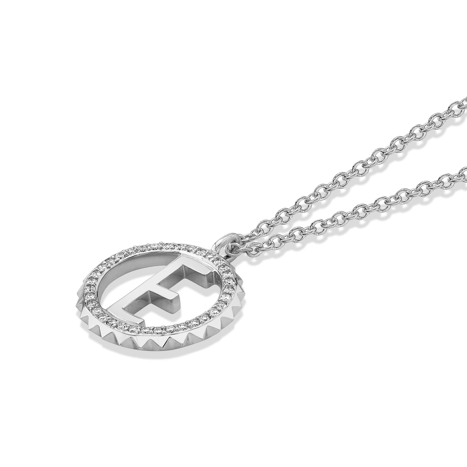 Mini Tetra Pavé Initial Medallion