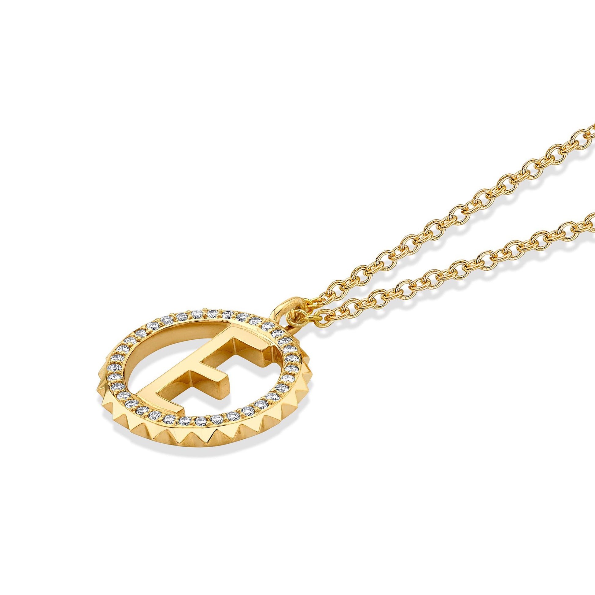 Mini Tetra Pavé Initial Medallion
