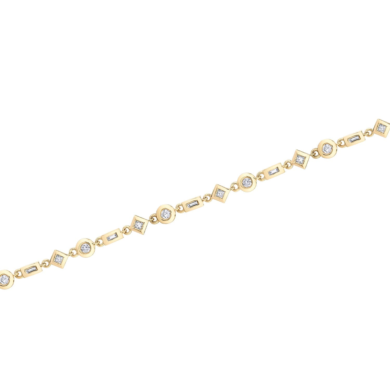 Mixed Shape Bezel Tennis Necklace
