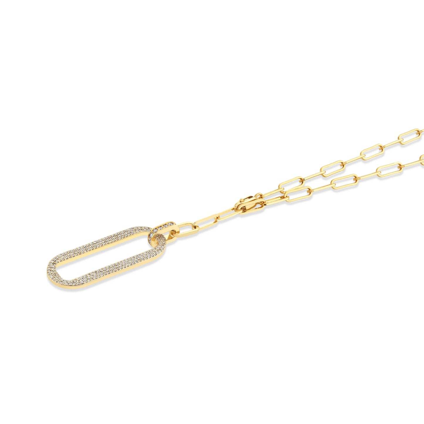 MICHAEL M Pav√© Longline Link Medallion Lariat CN518PV