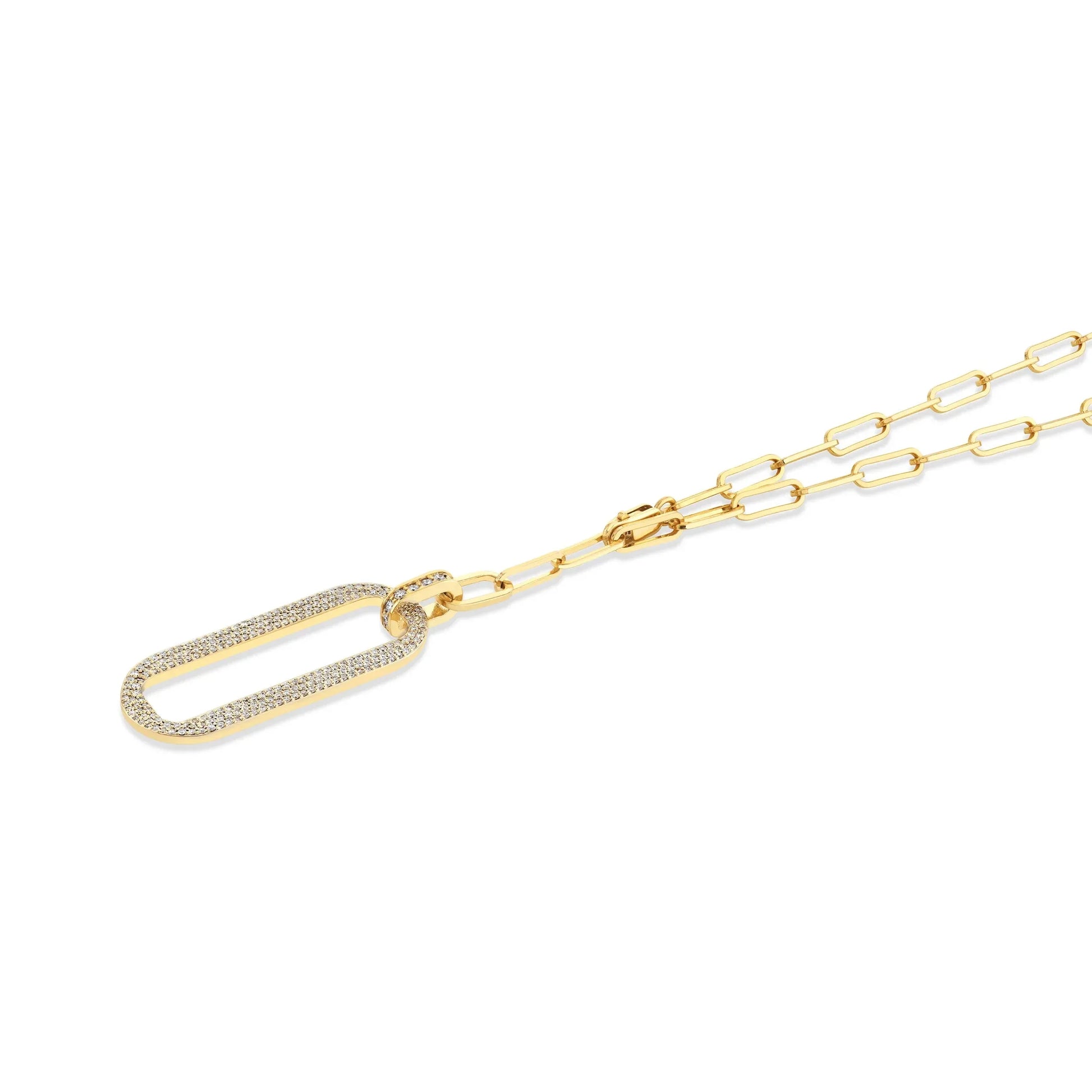 MICHAEL M Pav√© Longline Link Medallion Lariat CN518PV