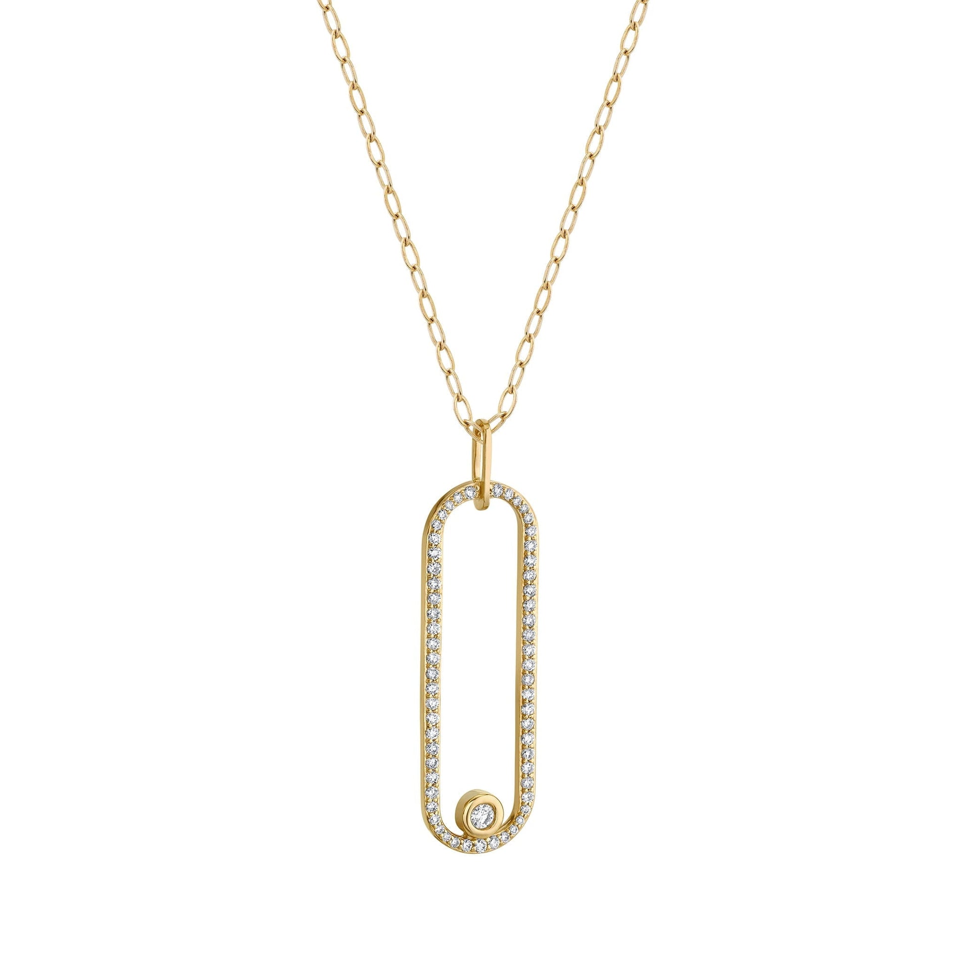 Pave Longline Link Pendant