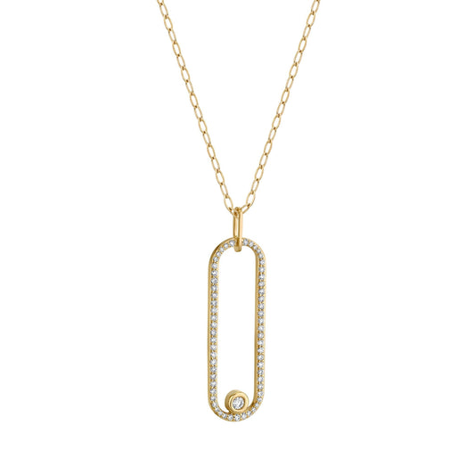 Pave Longline Link Pendant