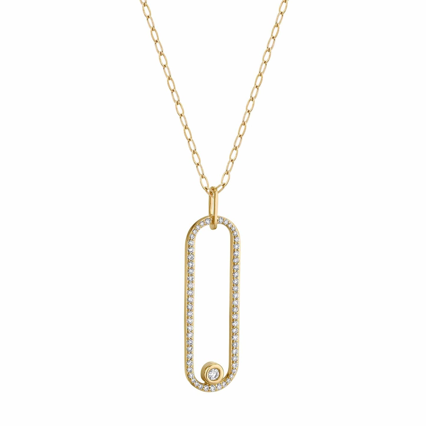 MICHAEL M Pave Longline Link Pendant P360PV