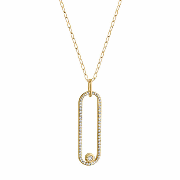 MICHAEL M Pave Longline Link Pendant P360PV