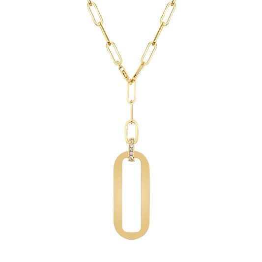 Plain Longline Link Medallion Lariat