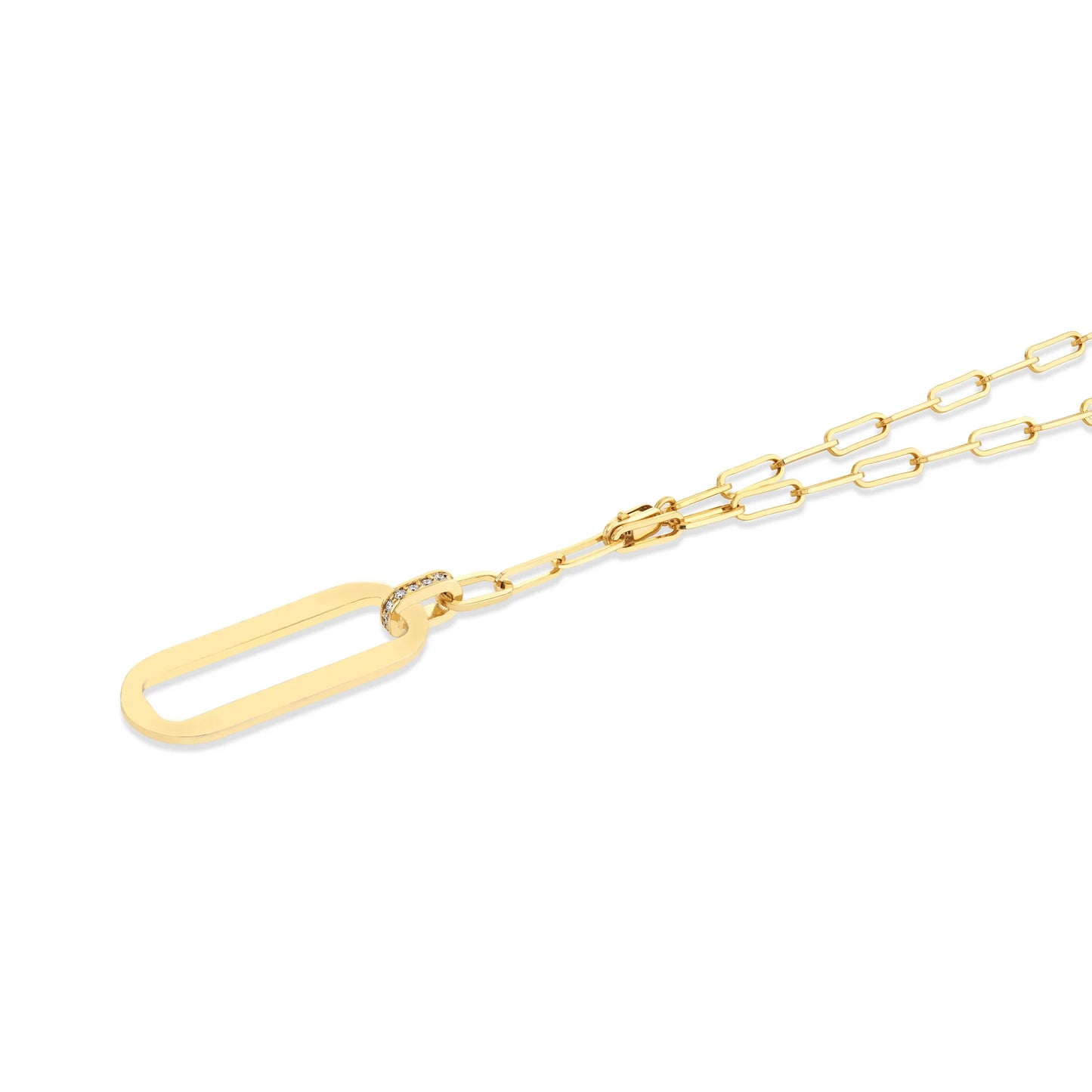 MICHAEL M Plain Longline Link Medallion Lariat CN518