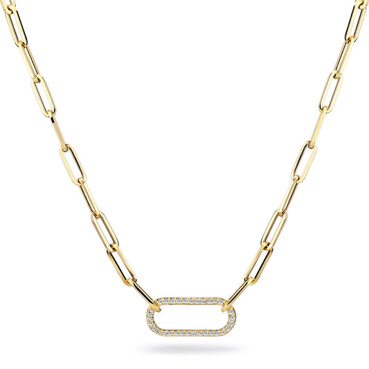 MICHAEL M Small Pav√© Link Necklace CN353-YG