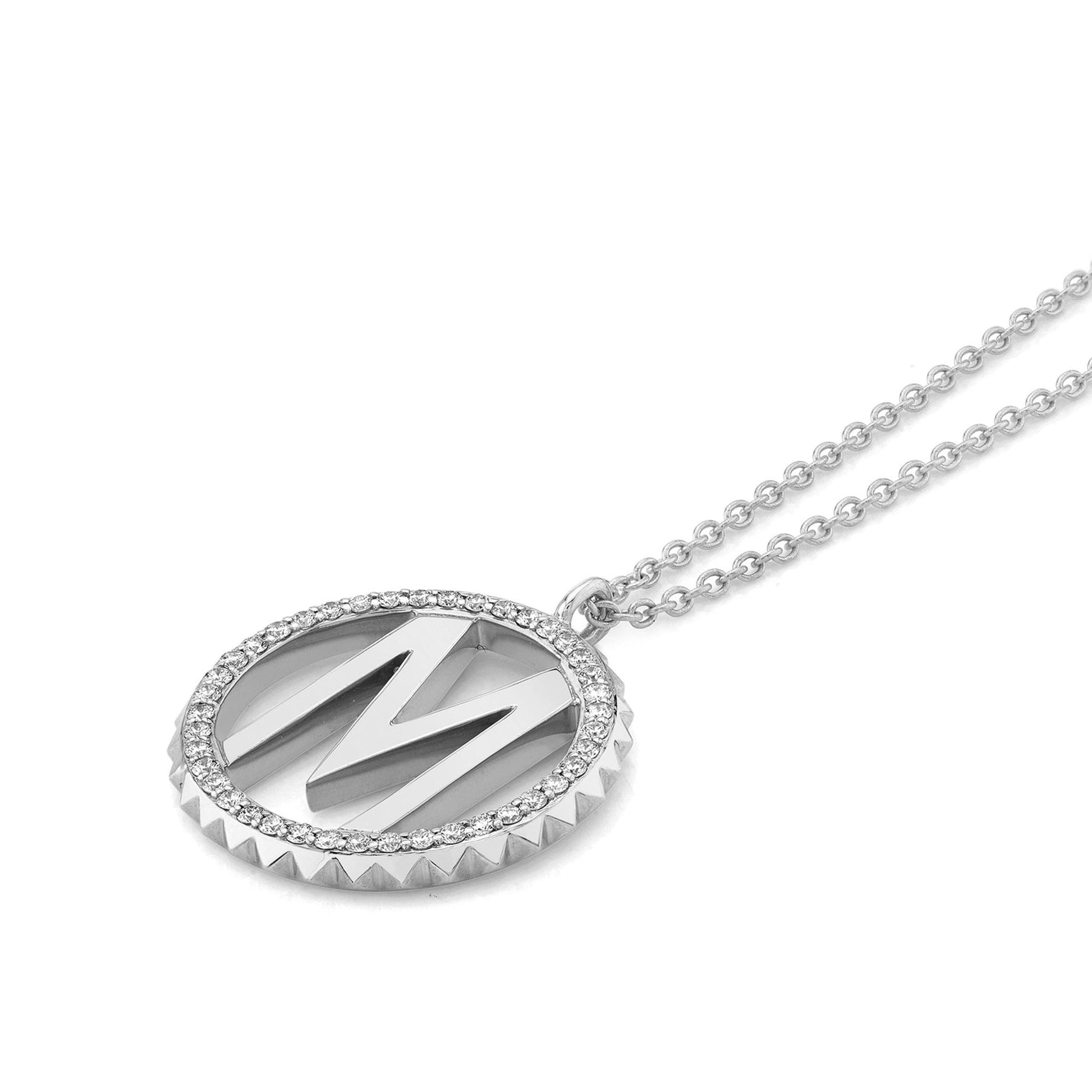 Tetra Pavé Initial Medallion