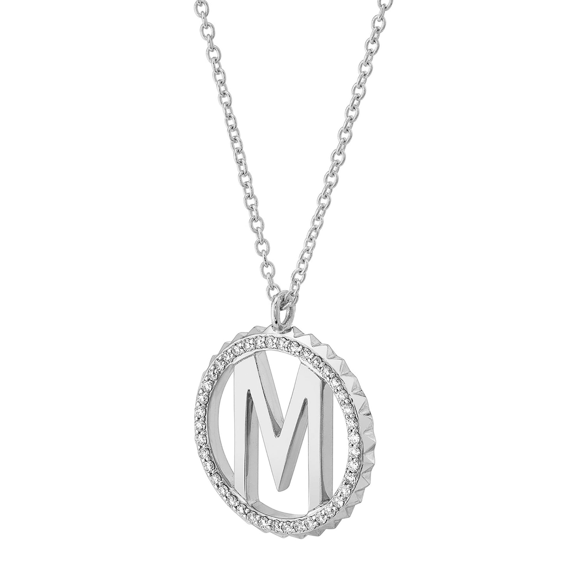 Tetra Pavé Initial Medallion
