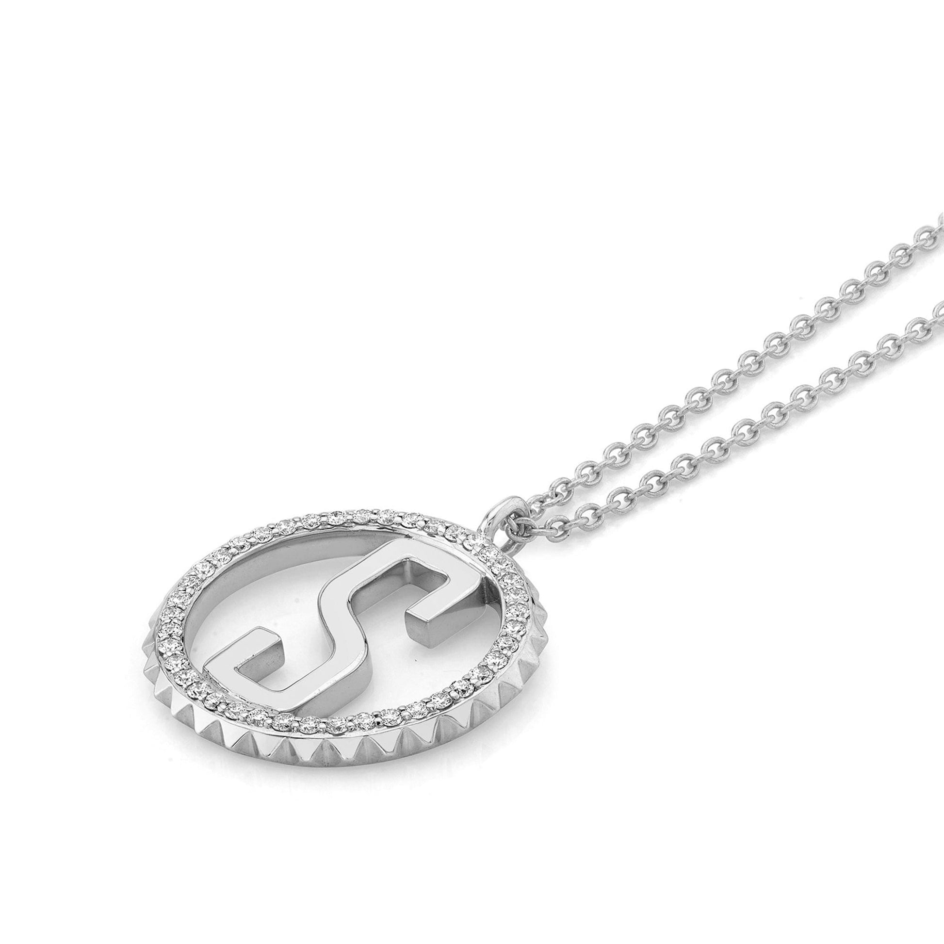 Tetra Pavé Initial Medallion