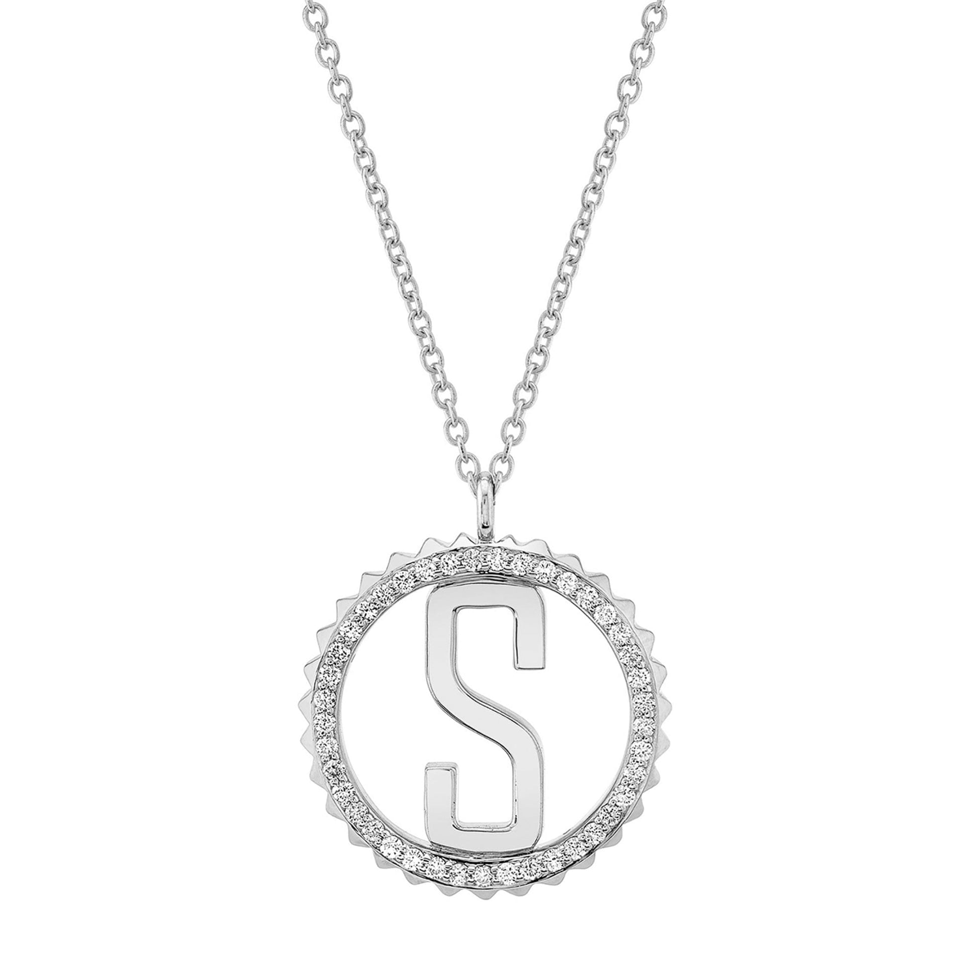 Tetra Pavé Initial Medallion