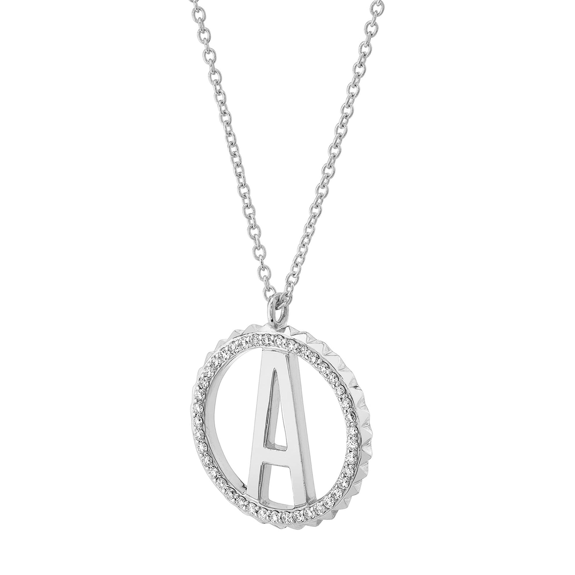 Tetra Pavé Initial Medallion