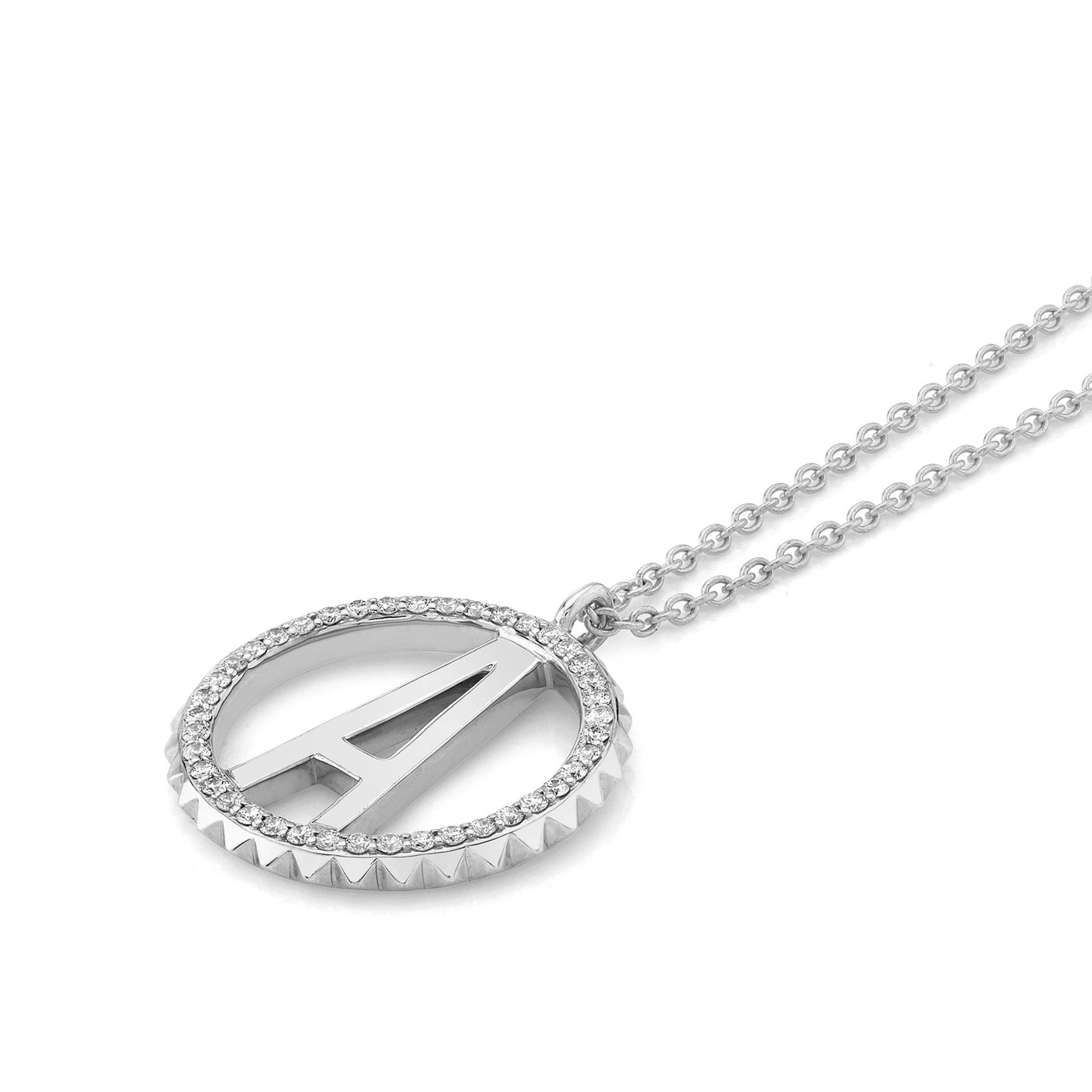 Tetra Pavé Initial Medallion