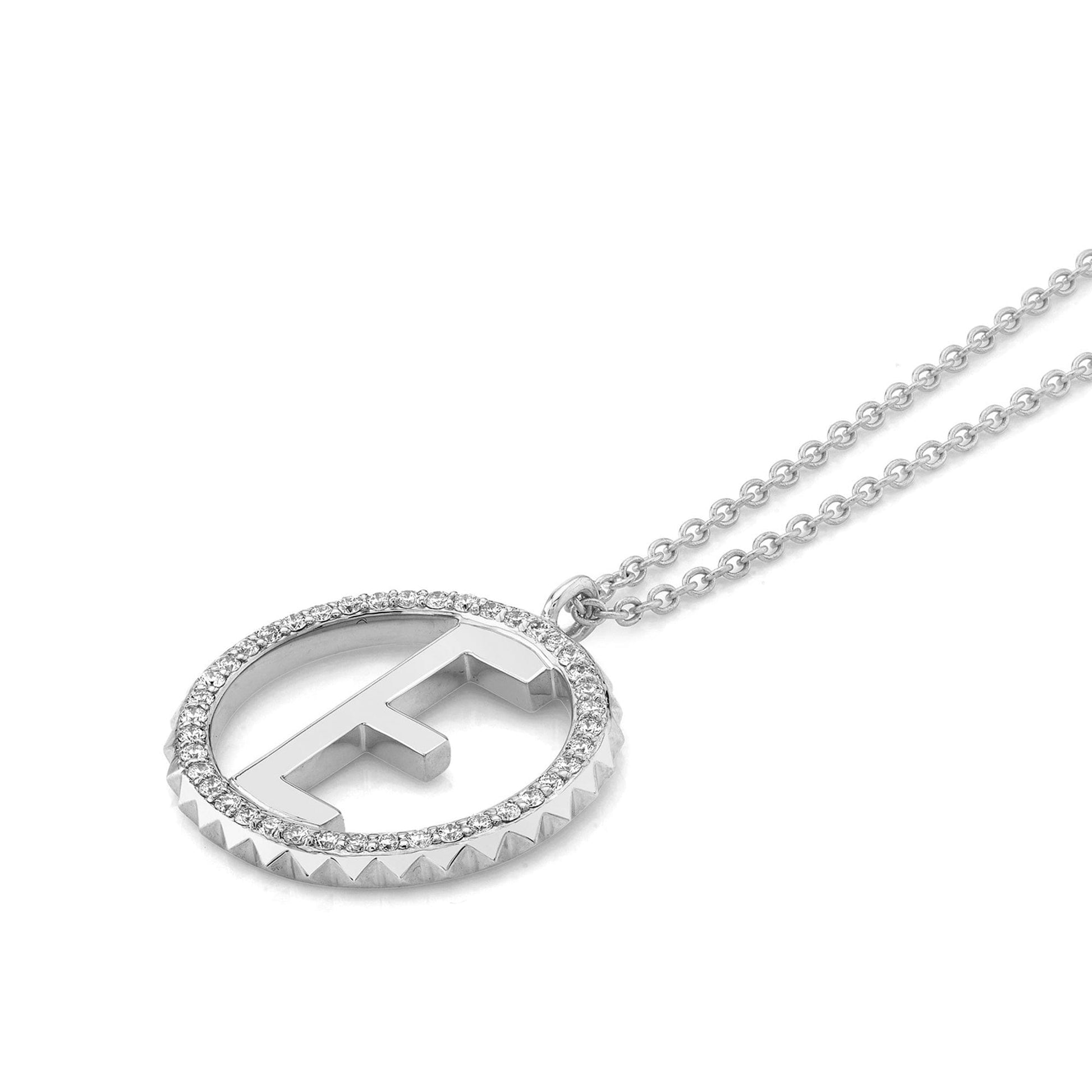 Tetra Pavé Initial Medallion