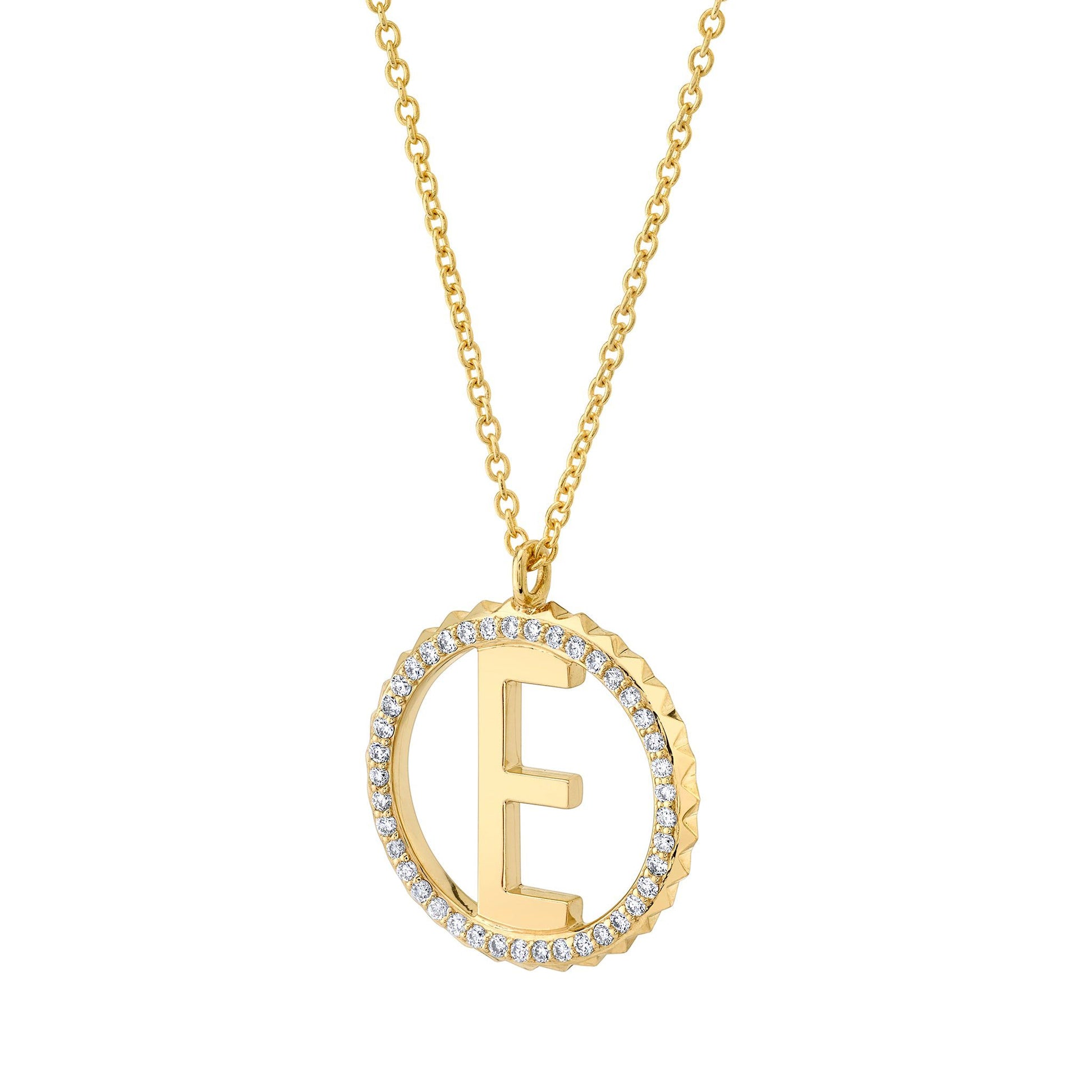 Tetra Pavé Initial Medallion