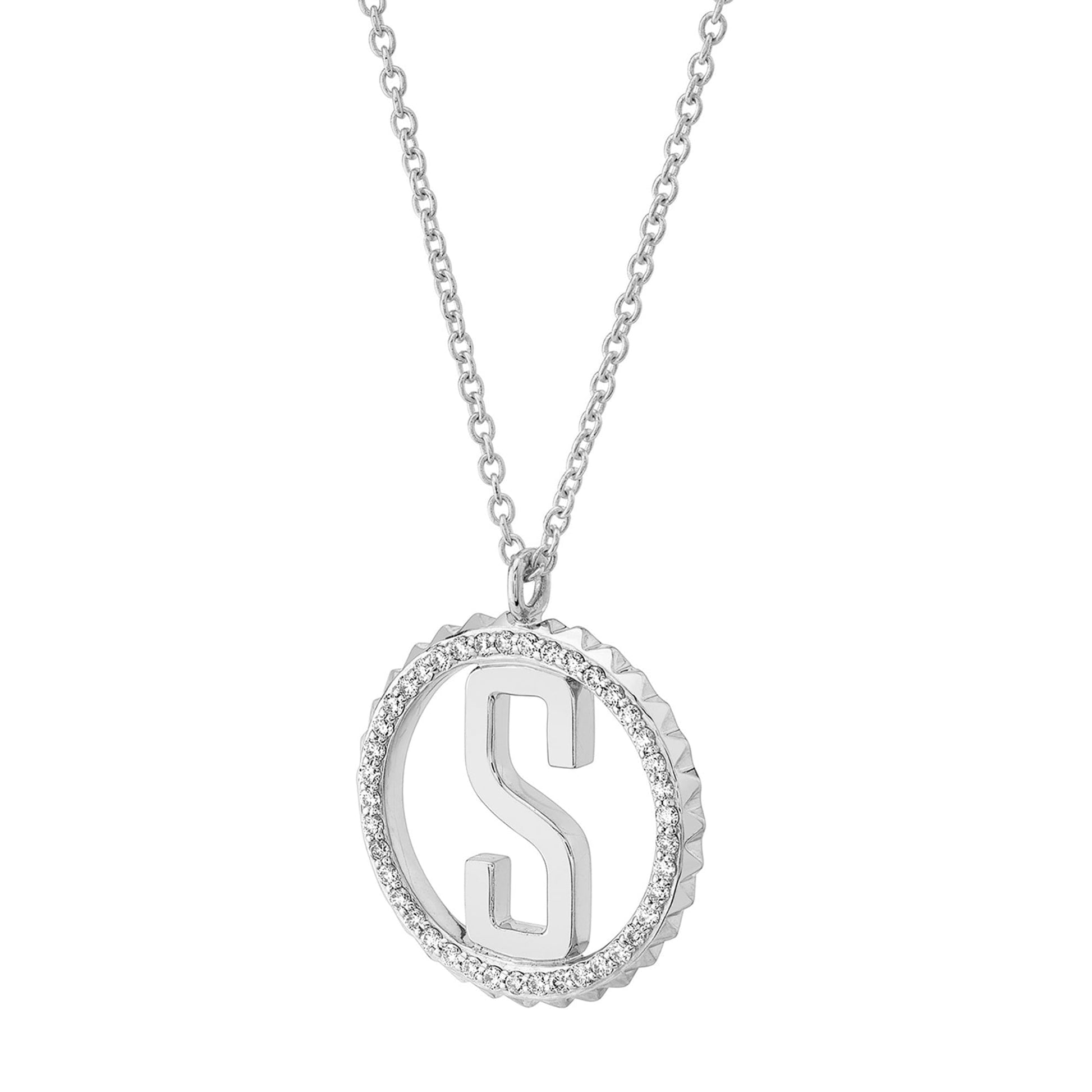 Tetra Pavé Initial Medallion