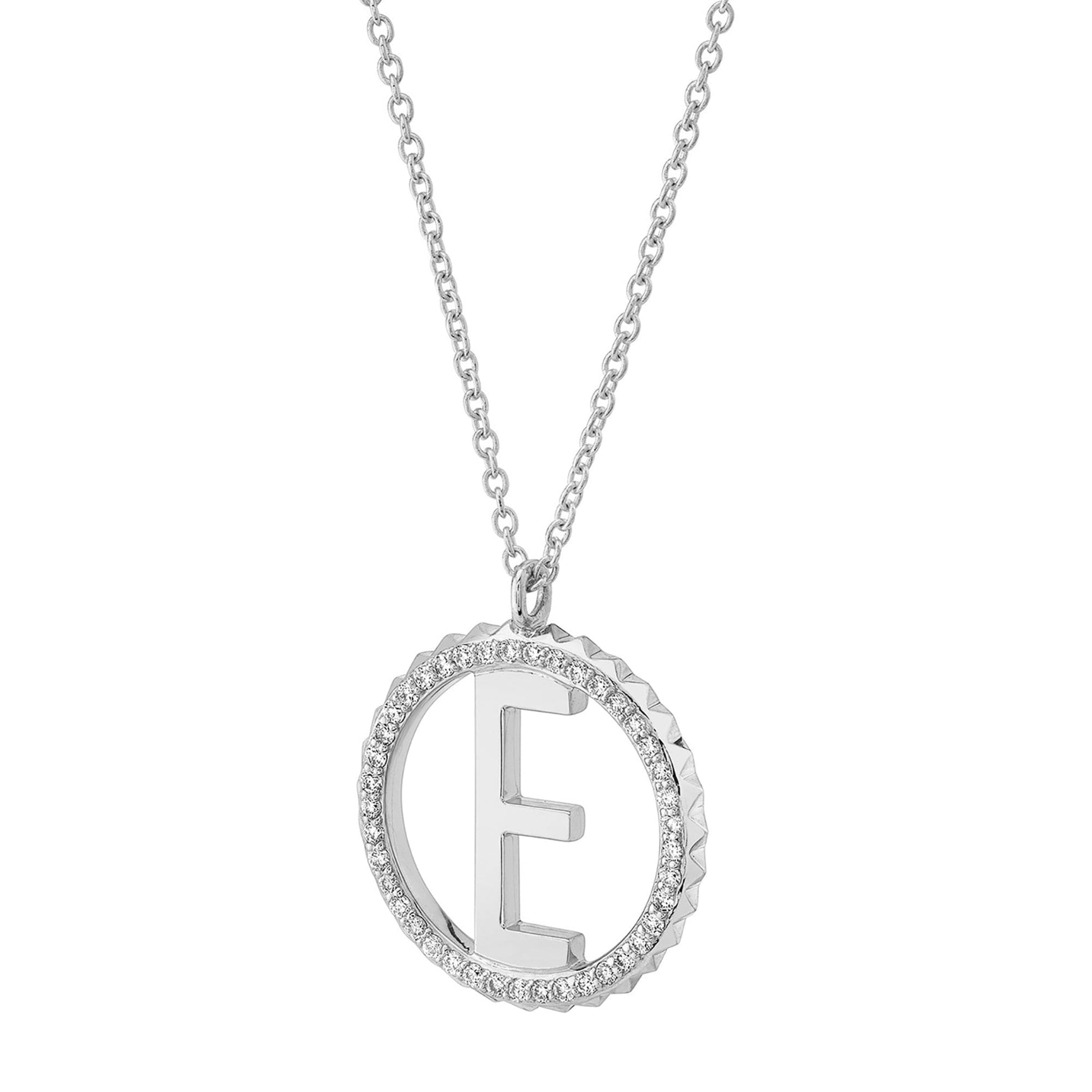 Tetra Pavé Initial Medallion