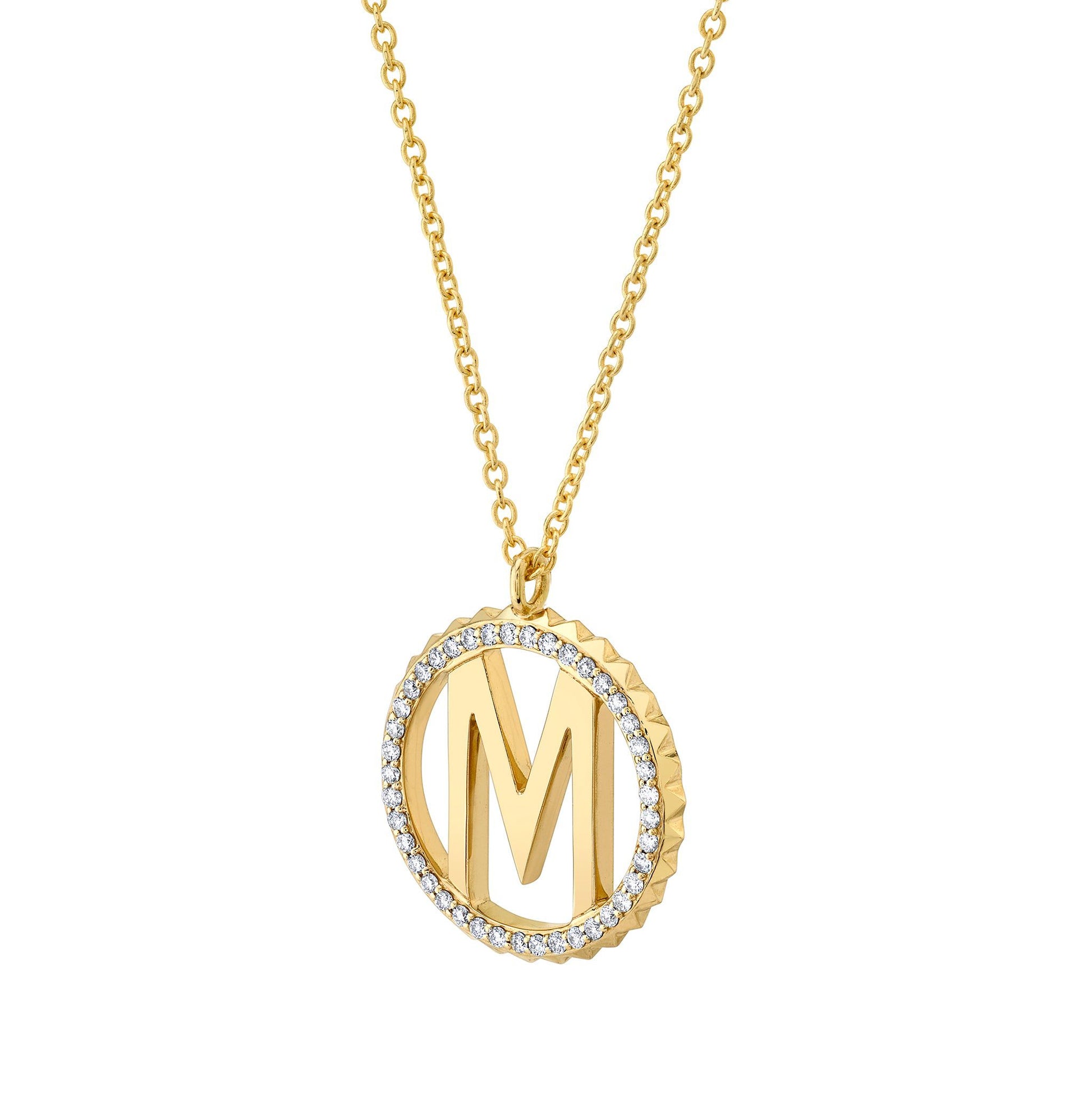 Tetra Pavé Initial Medallion