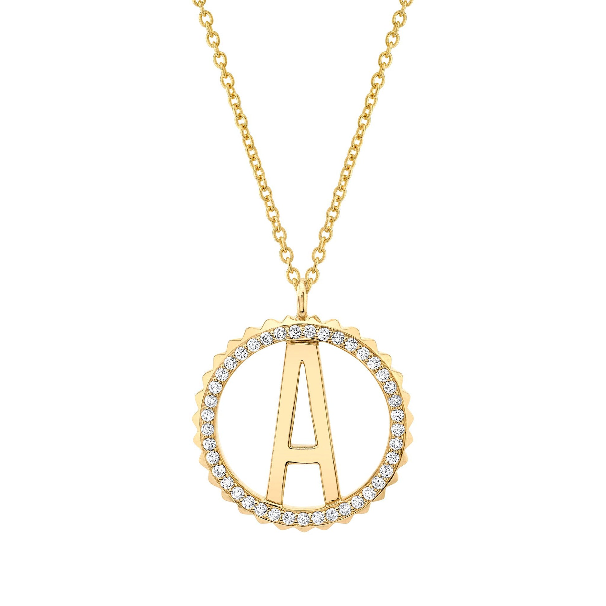 Tetra Pavé Initial Medallion