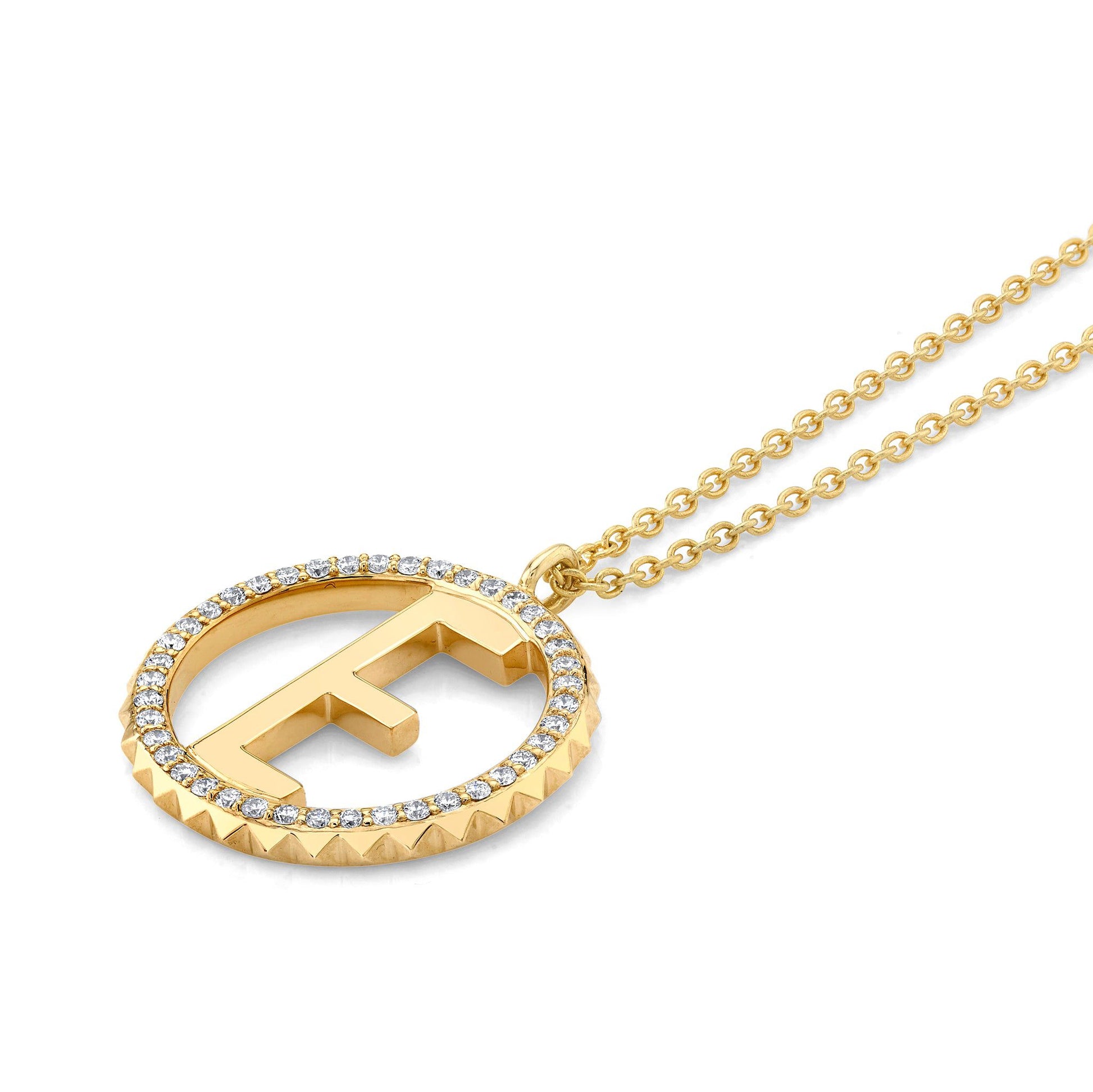 Tetra Pavé Initial Medallion