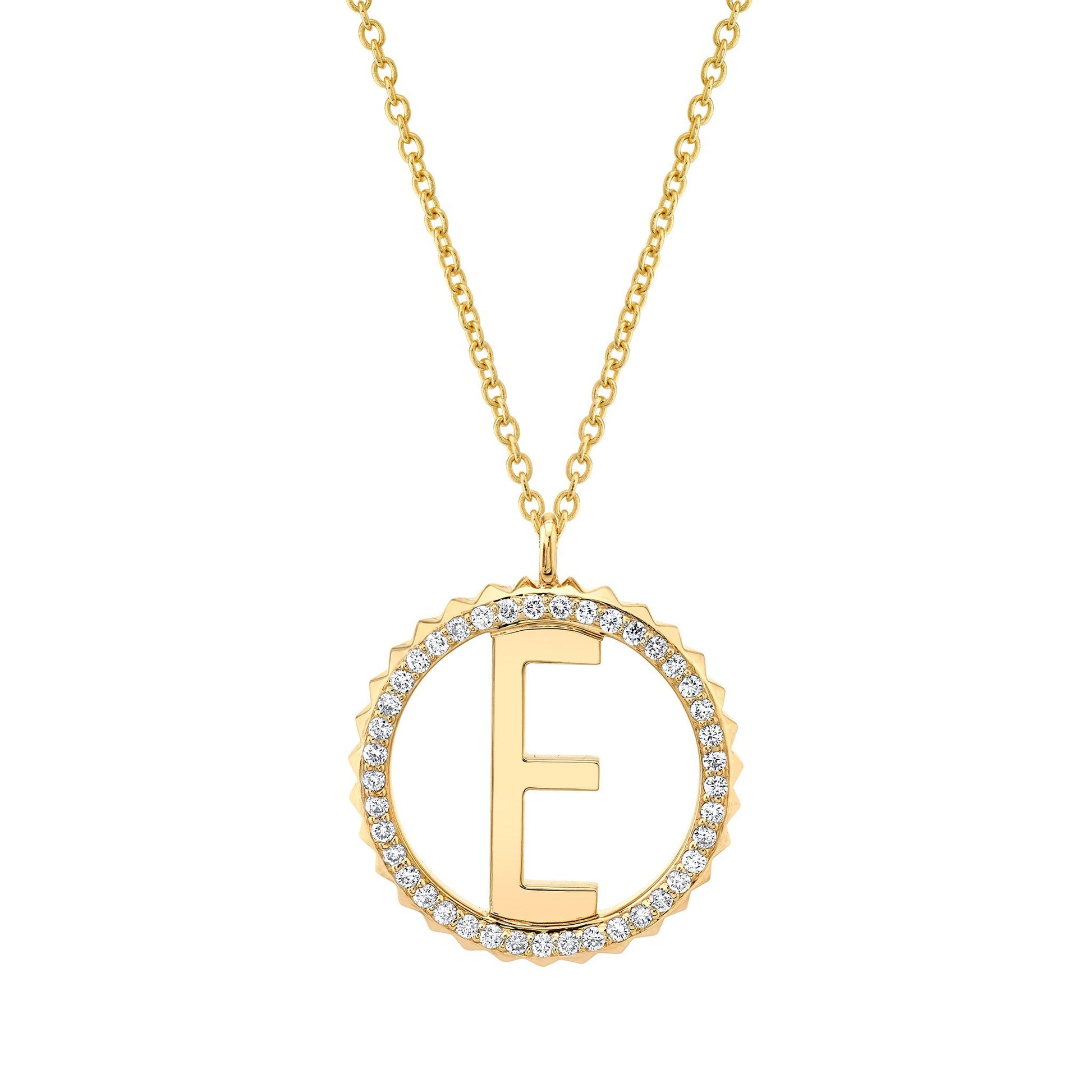 Tetra Pavé Initial Medallion