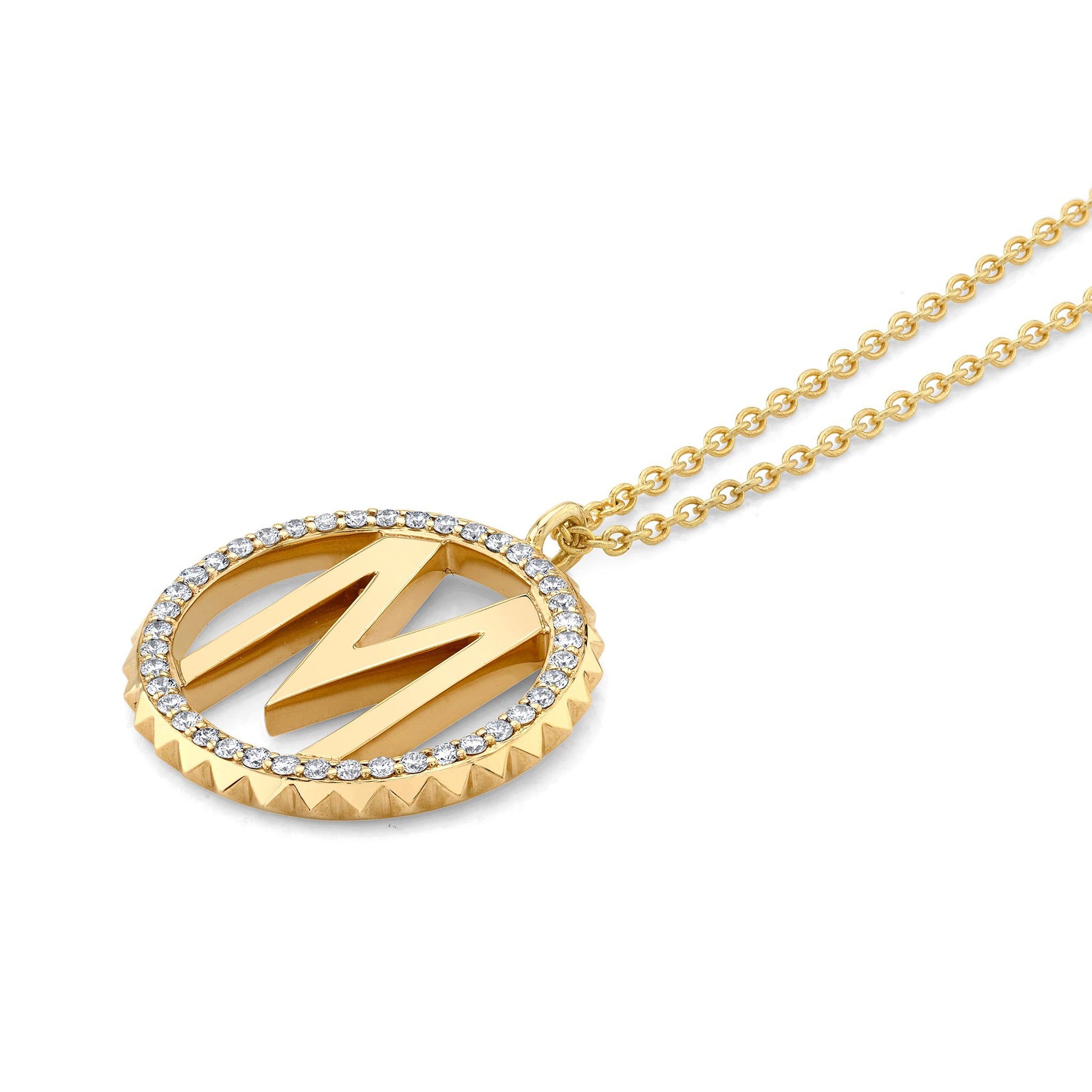 Tetra Pavé Initial Medallion