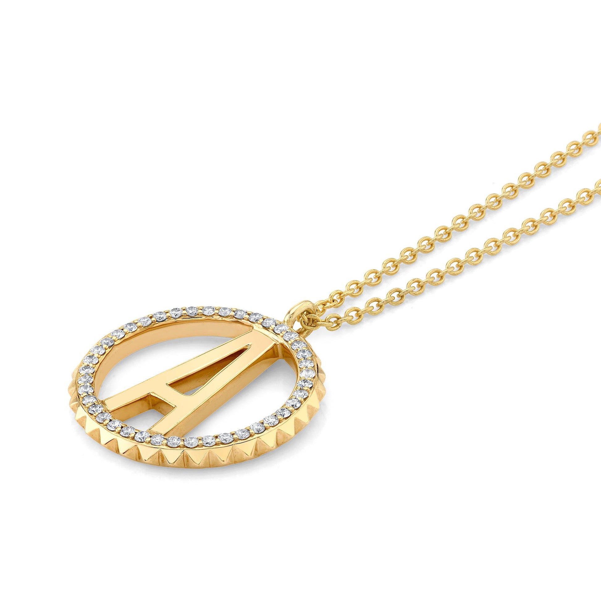 Tetra Pavé Initial Medallion