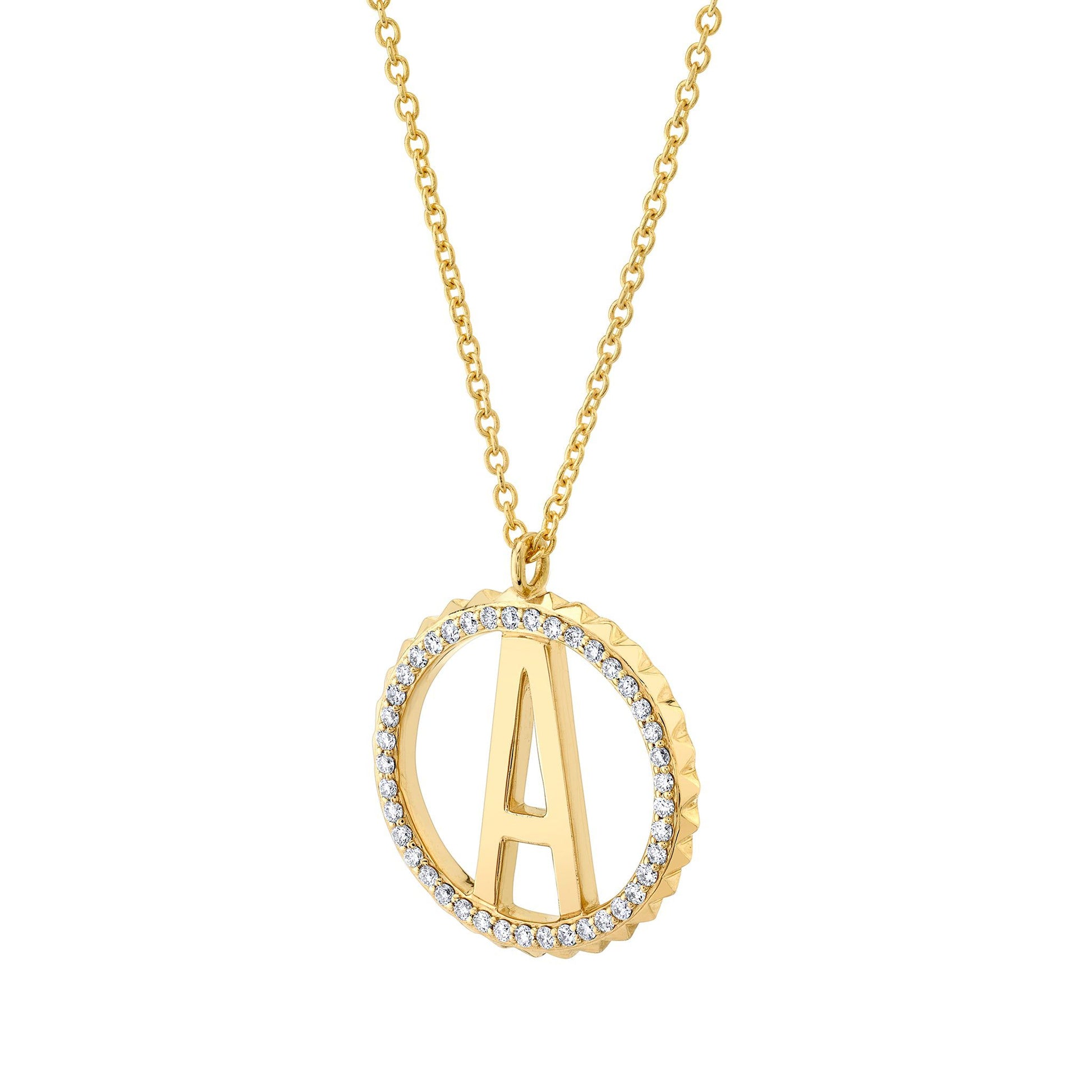 Tetra Pavé Initial Medallion