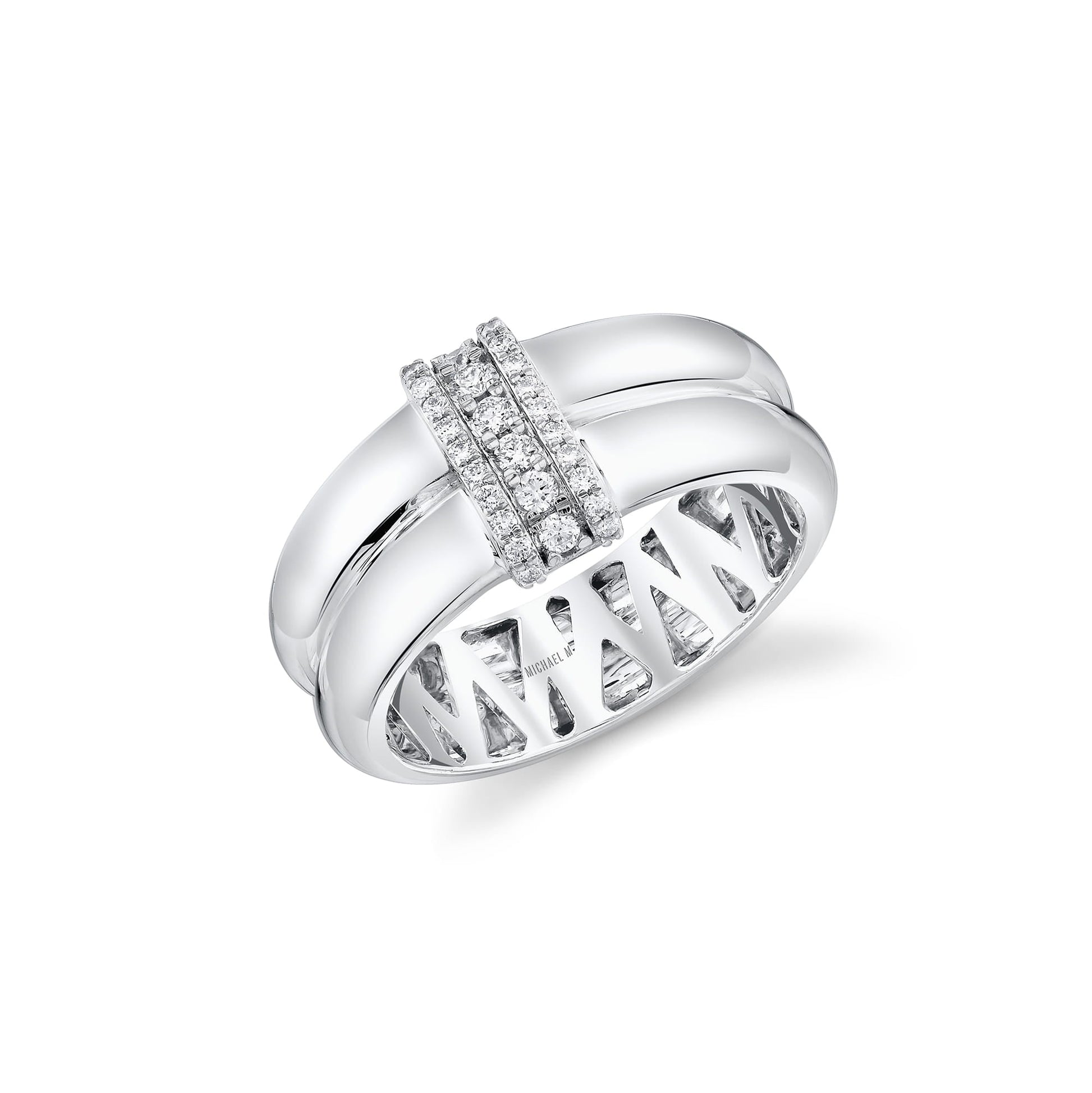 Orb Split Triple Pavé Ring