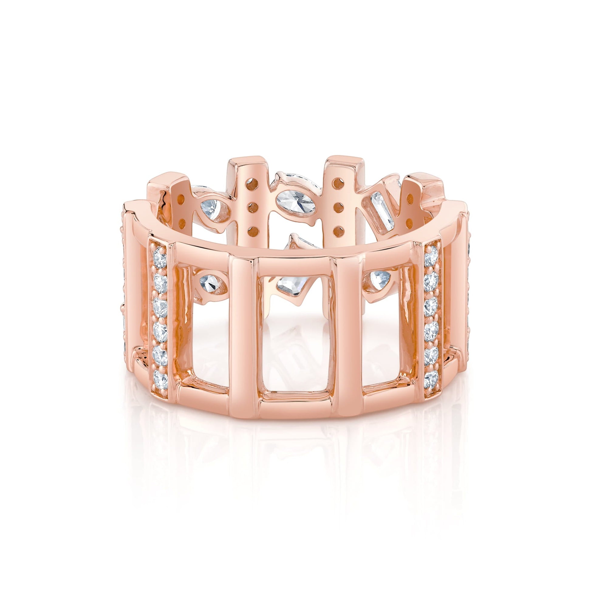 Montage Mixed-Cut Pavé Bar Ring