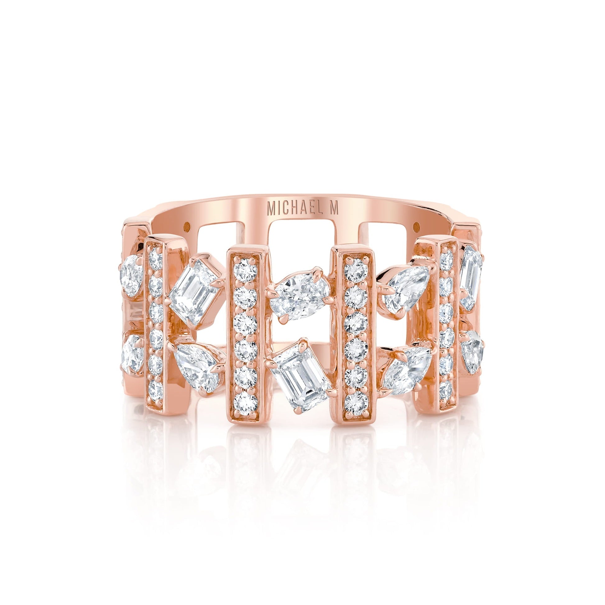 Montage Mixed-Cut Pavé Bar Ring
