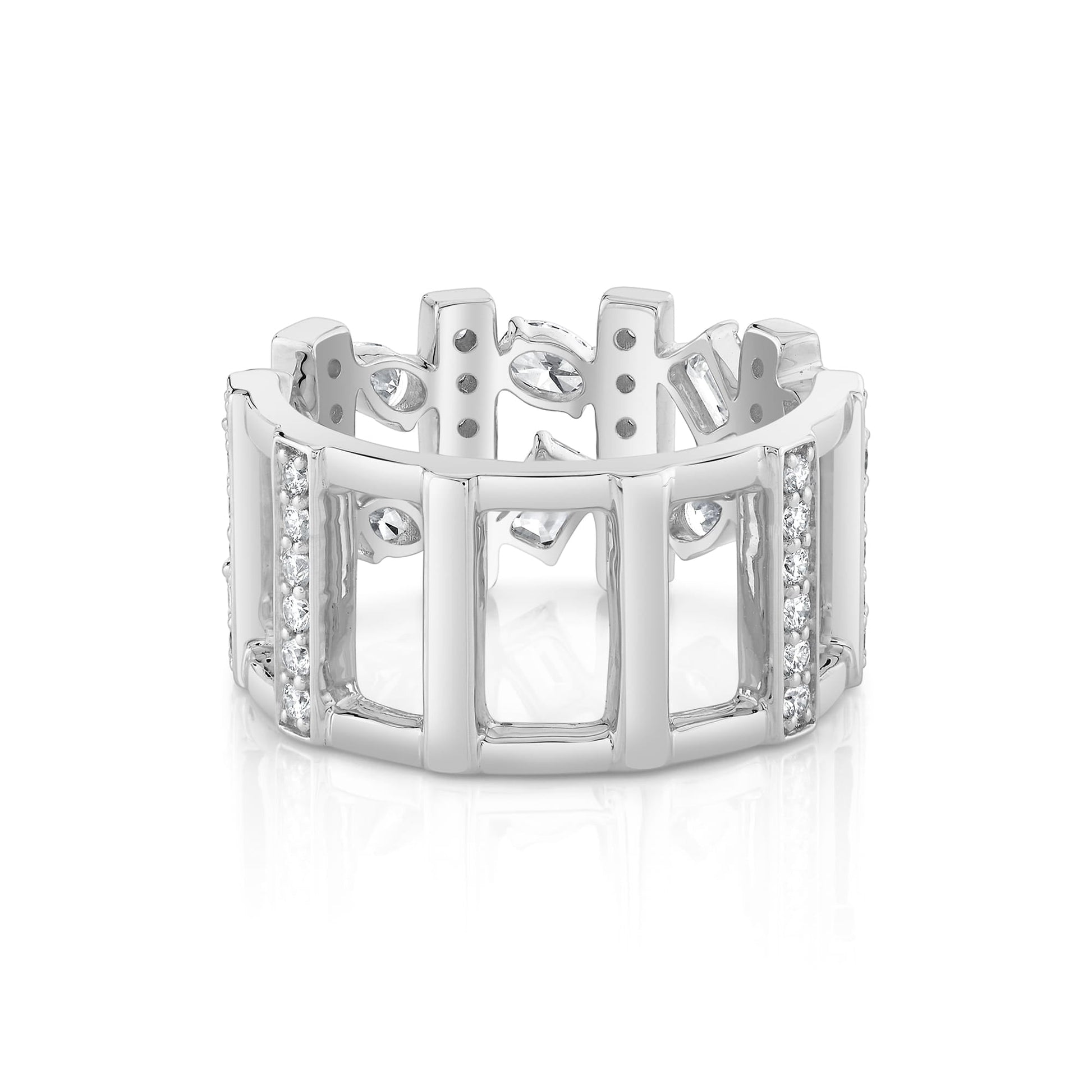 Montage Mixed-Cut Pavé Bar Ring