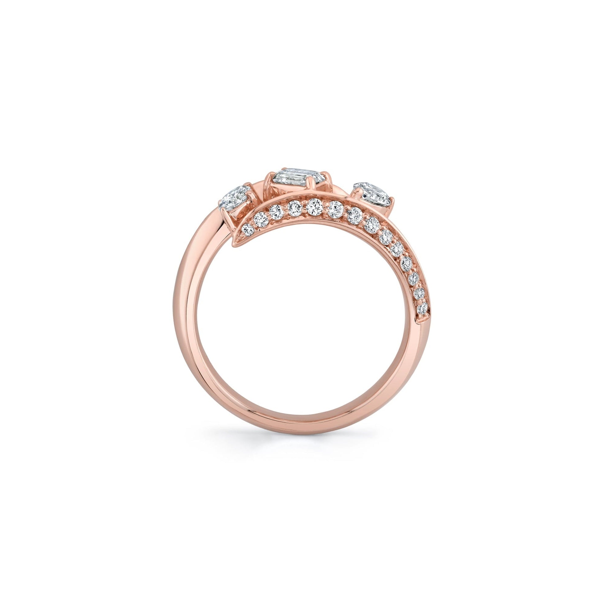 Montage Pave Knife Edge Bypass Ring