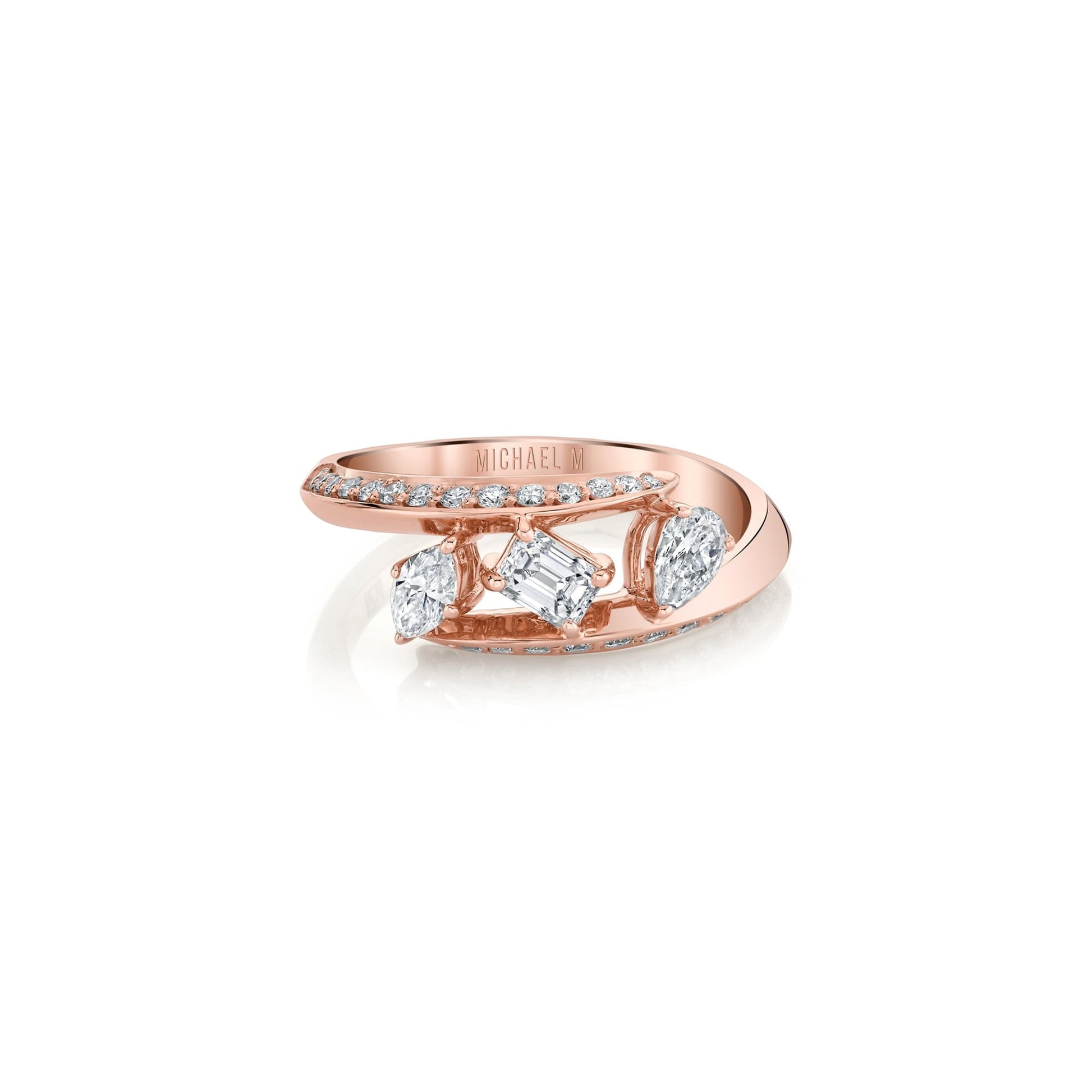 Montage Pave Knife Edge Bypass Ring
