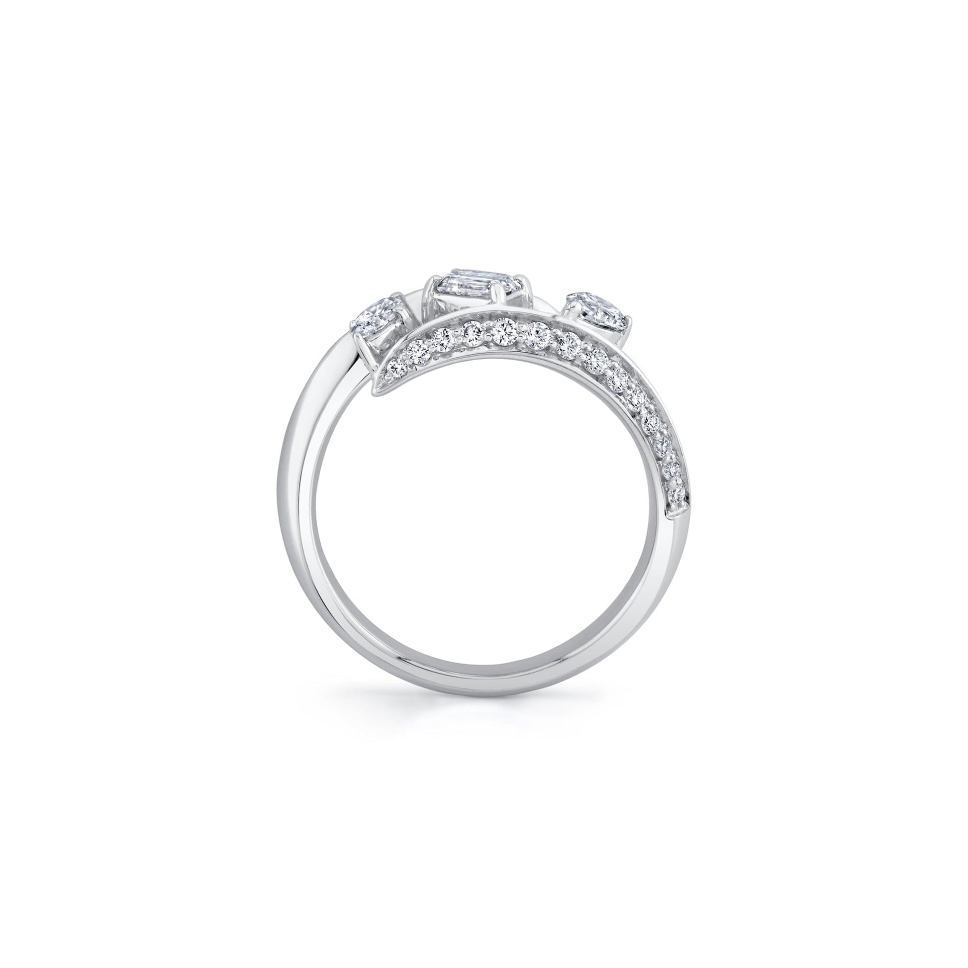 Montage Pave Knife Edge Bypass Ring