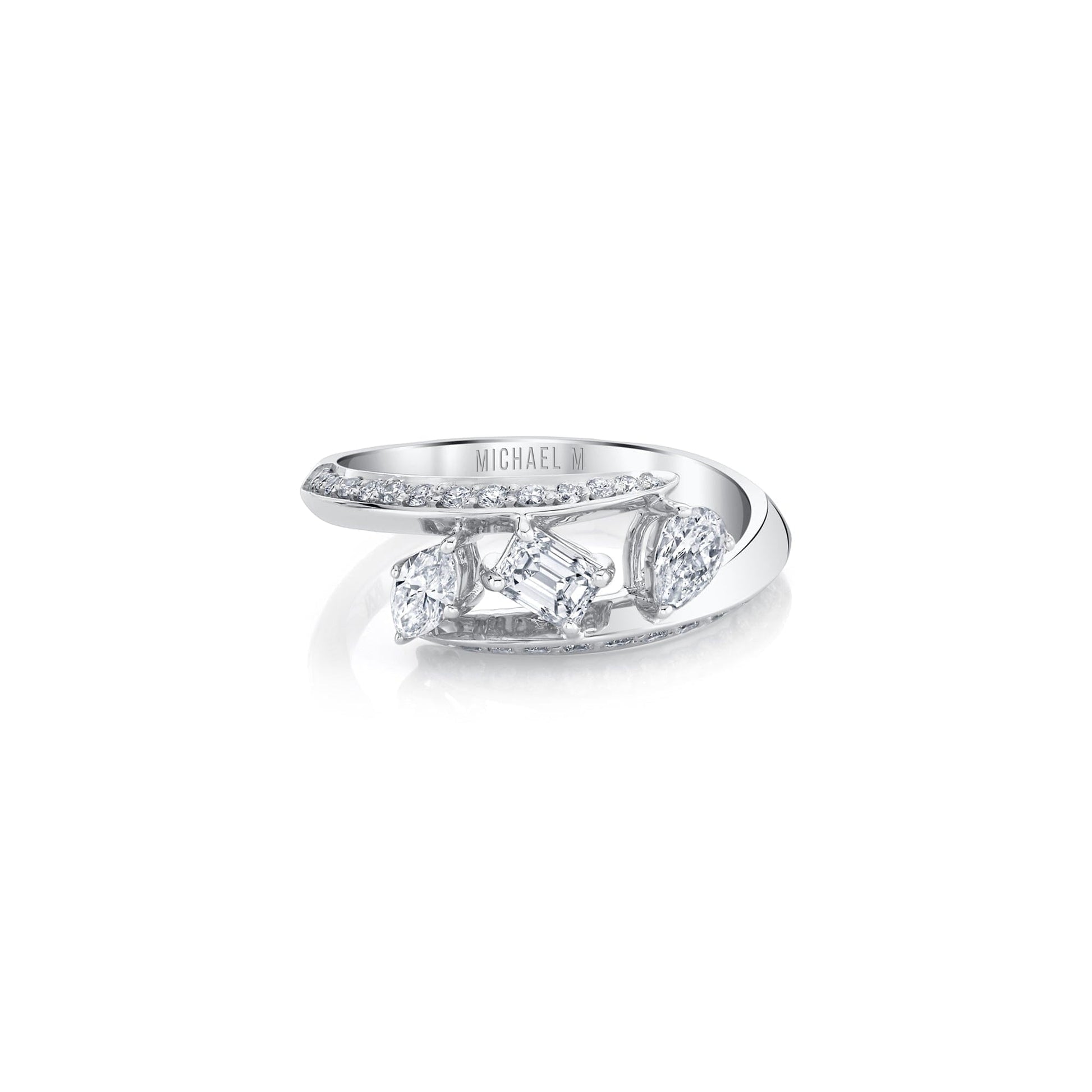 Montage Pave Knife Edge Bypass Ring