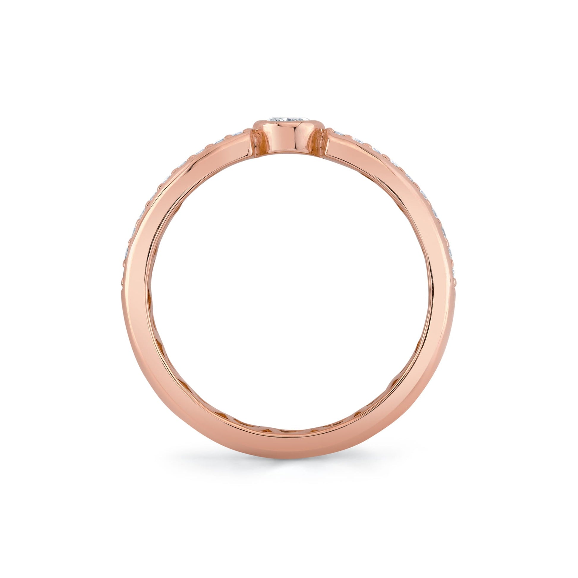 Orb Split Double Pavé Bezel Ring