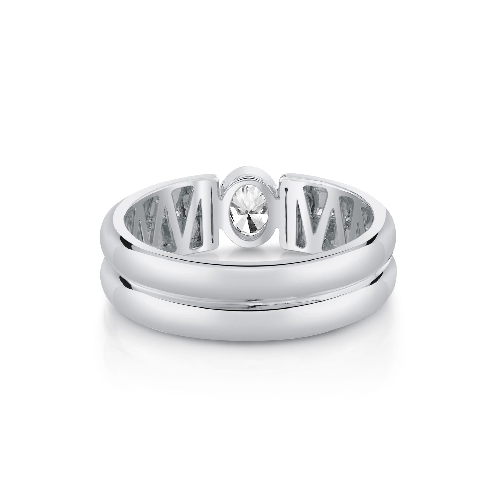 Orb Split Double Pavé Bezel Ring