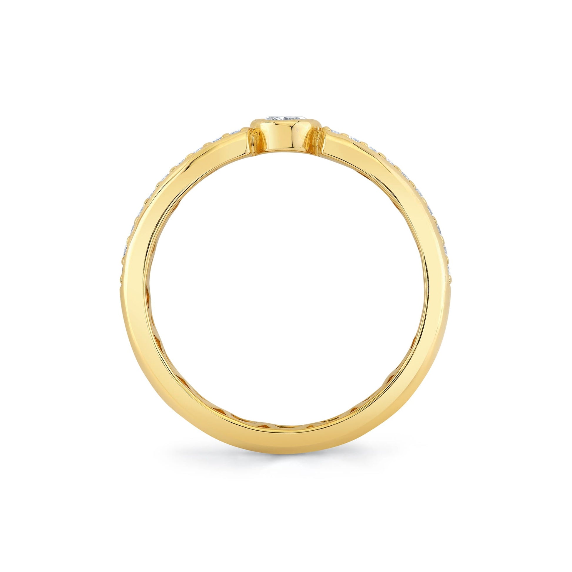 Orb Split Double Pavé Bezel Ring