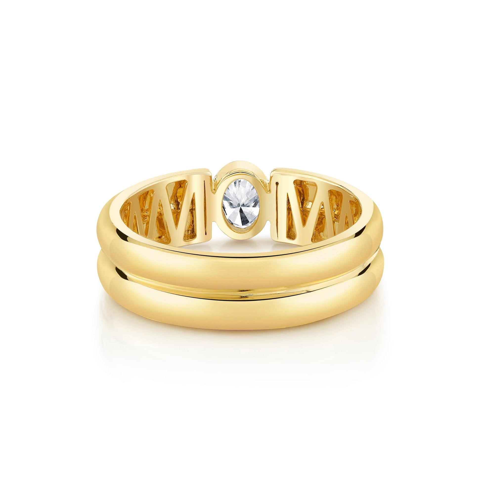 Orb Split Double Pavé Bezel Ring
